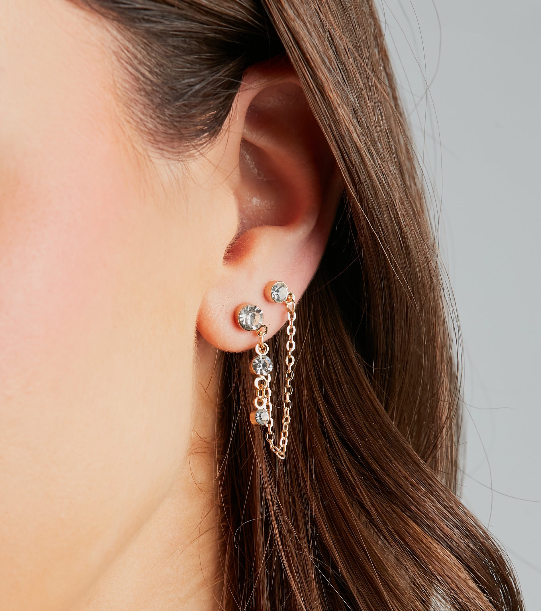 Ultimate Glam Rhinestone Chain Swag Earrings