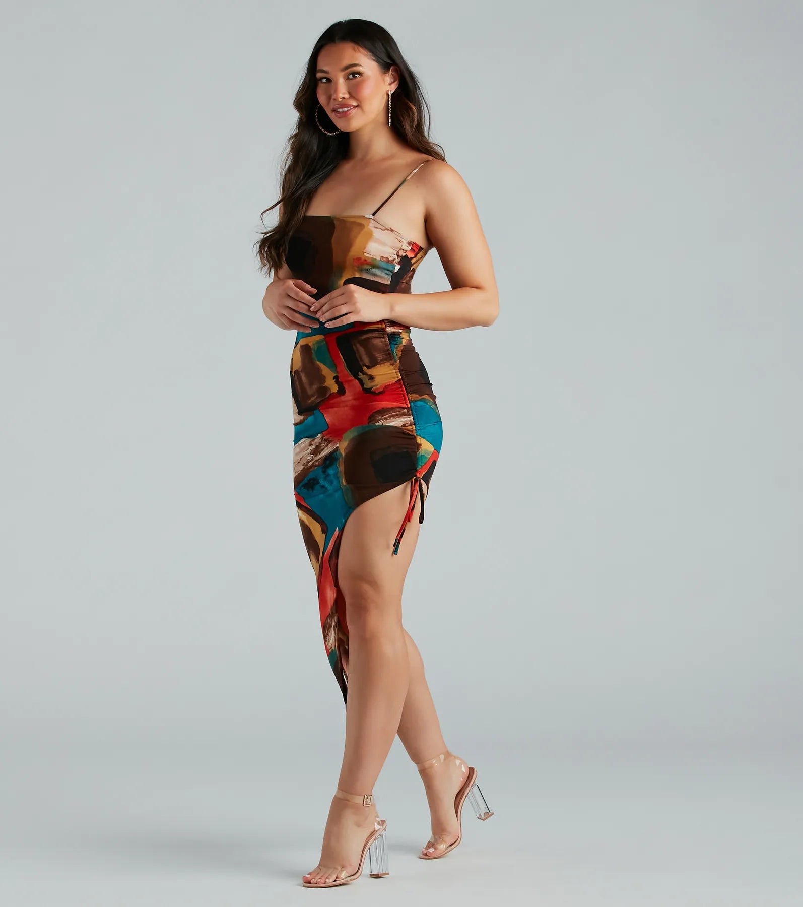 Ultimate Colorful Sensation Abstract Maxi Dress