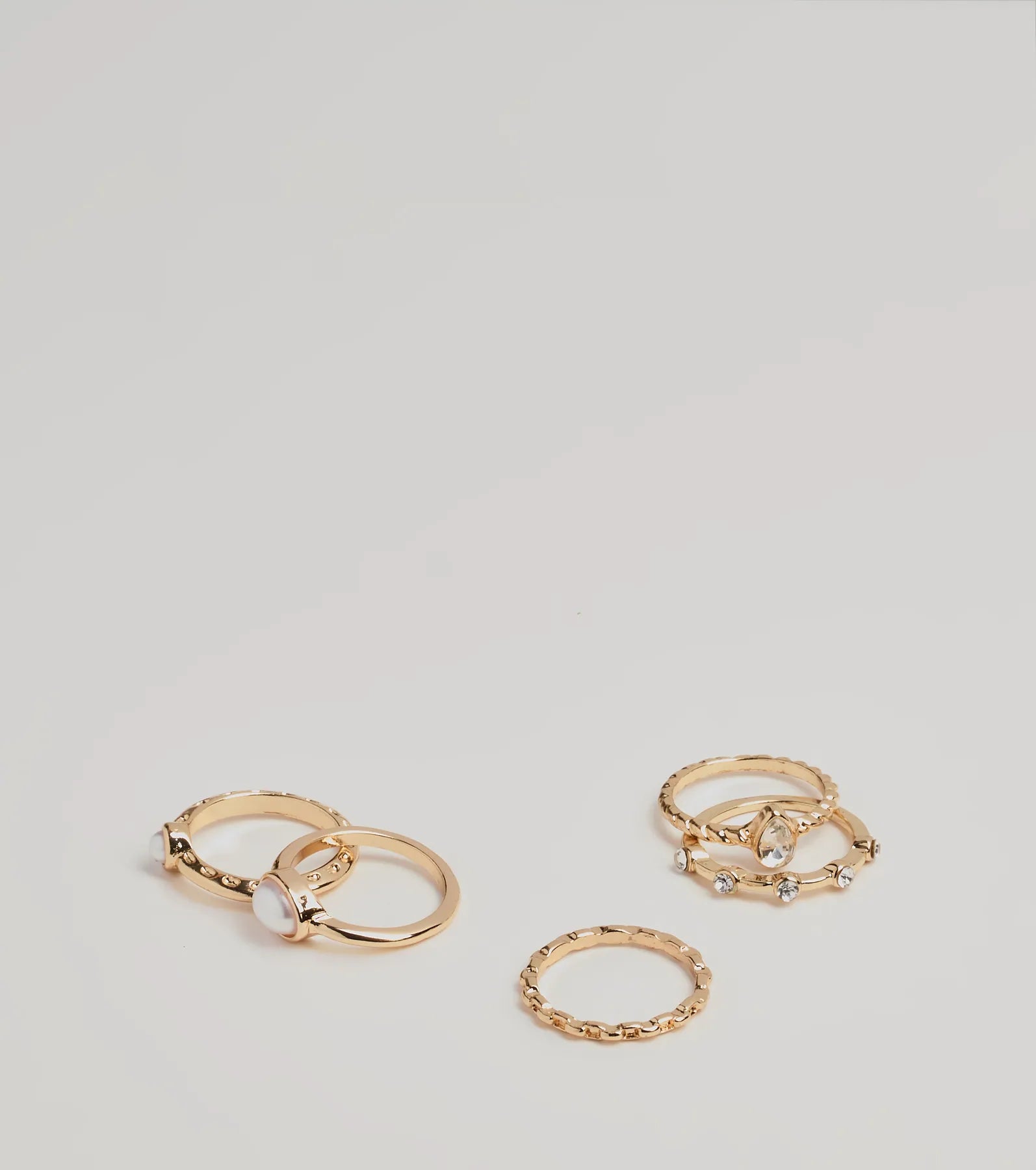 Ultimate Glamour Five-Pack Ring Set - Effortless Style Upgrade