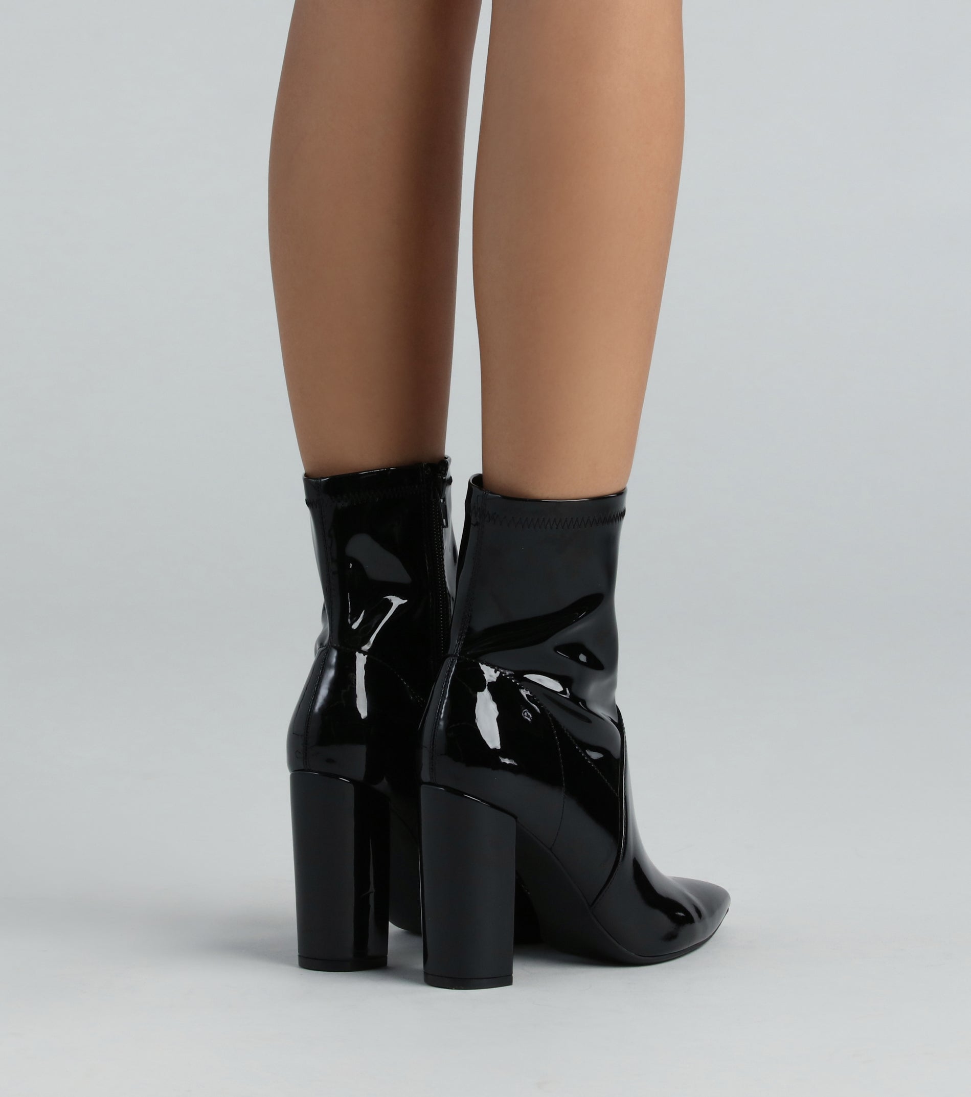 Ultimate Glam Patent Block Heel Booties