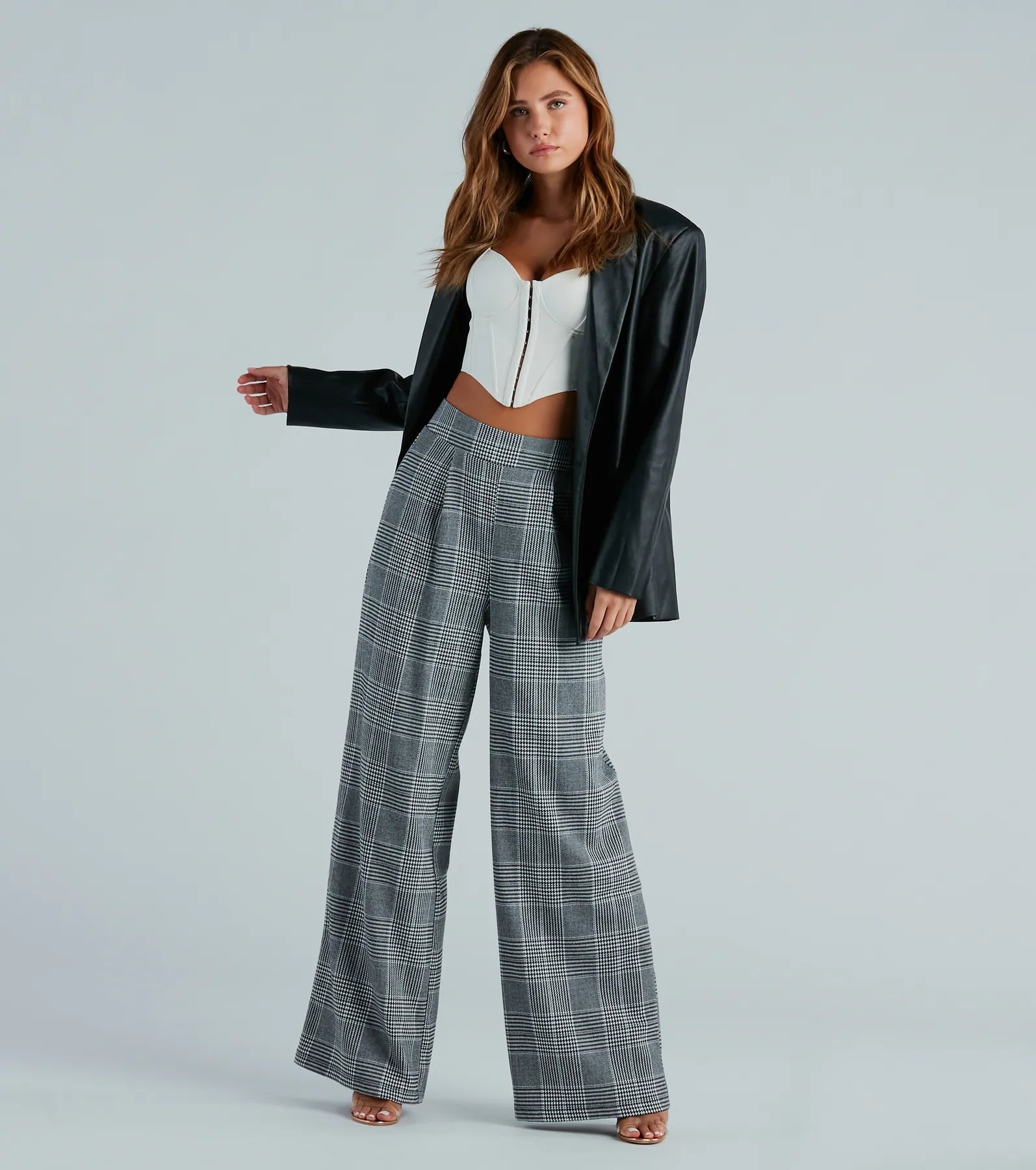 Ultimate Plaid Wide-Leg Trousers - Premium Style & Comfort