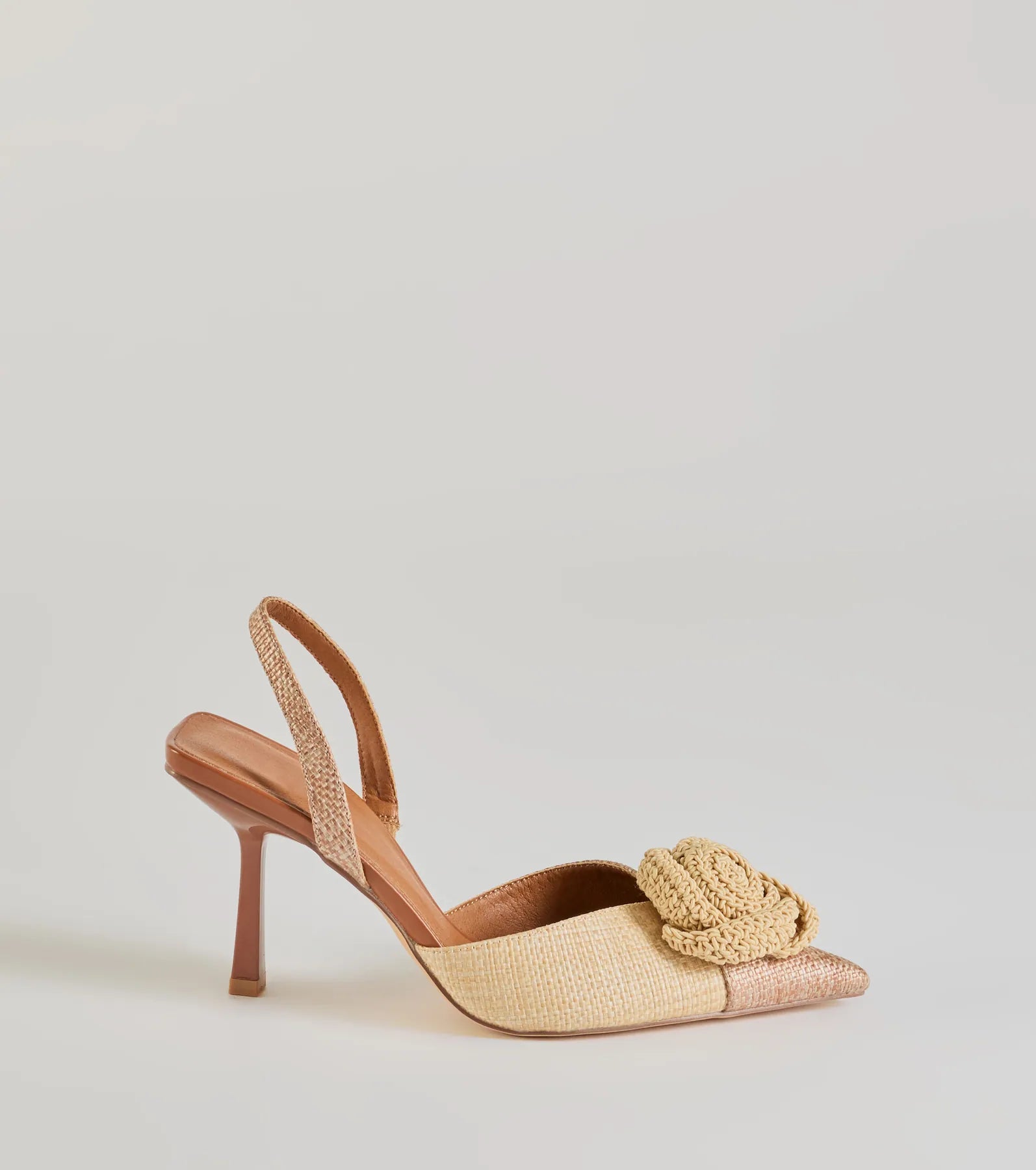 Premium Raffia Flower Stiletto Pumps - Ultimate Summer Style