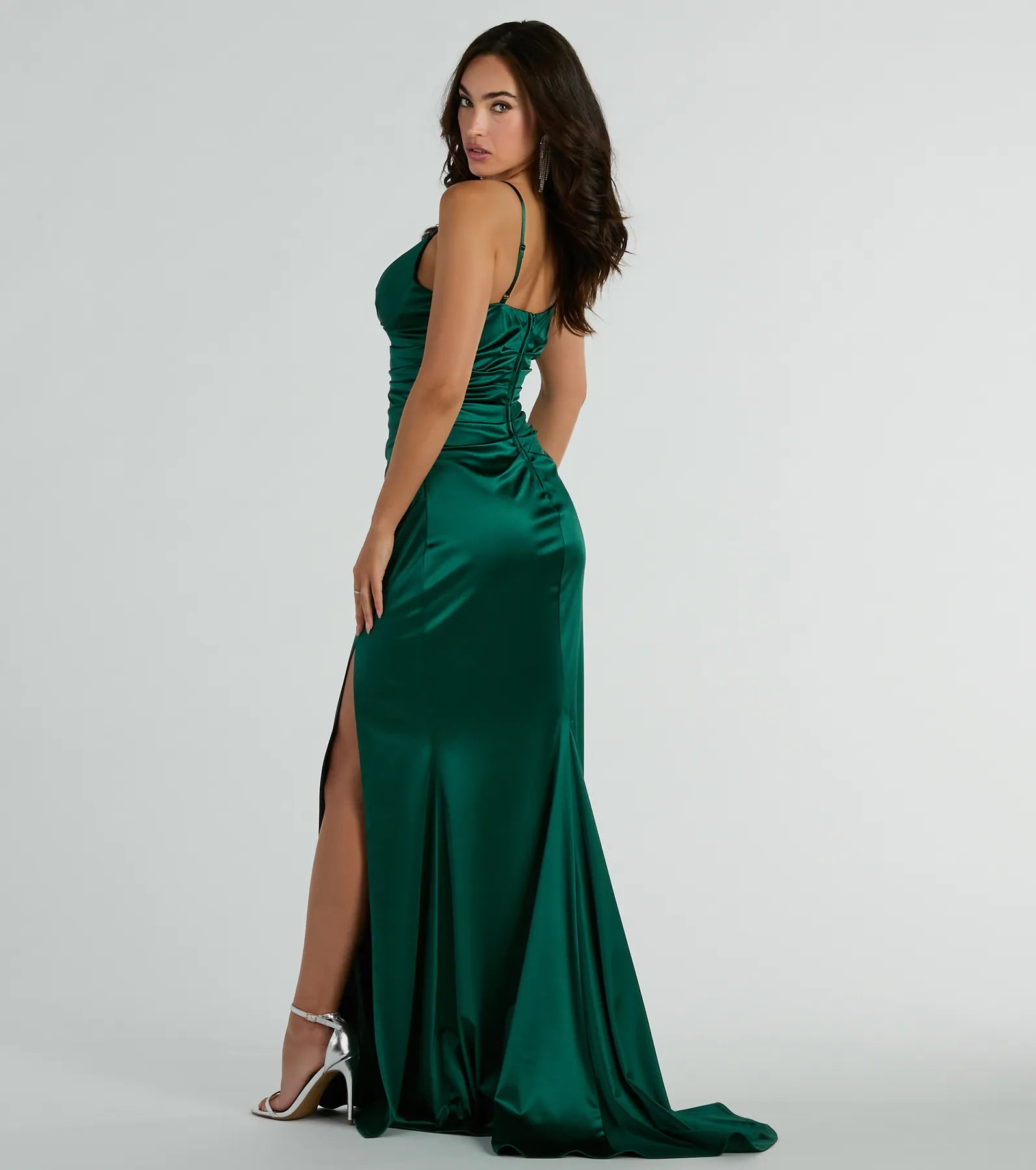 Jordyn Premium Satin Mermaid Gown with Elegant Train