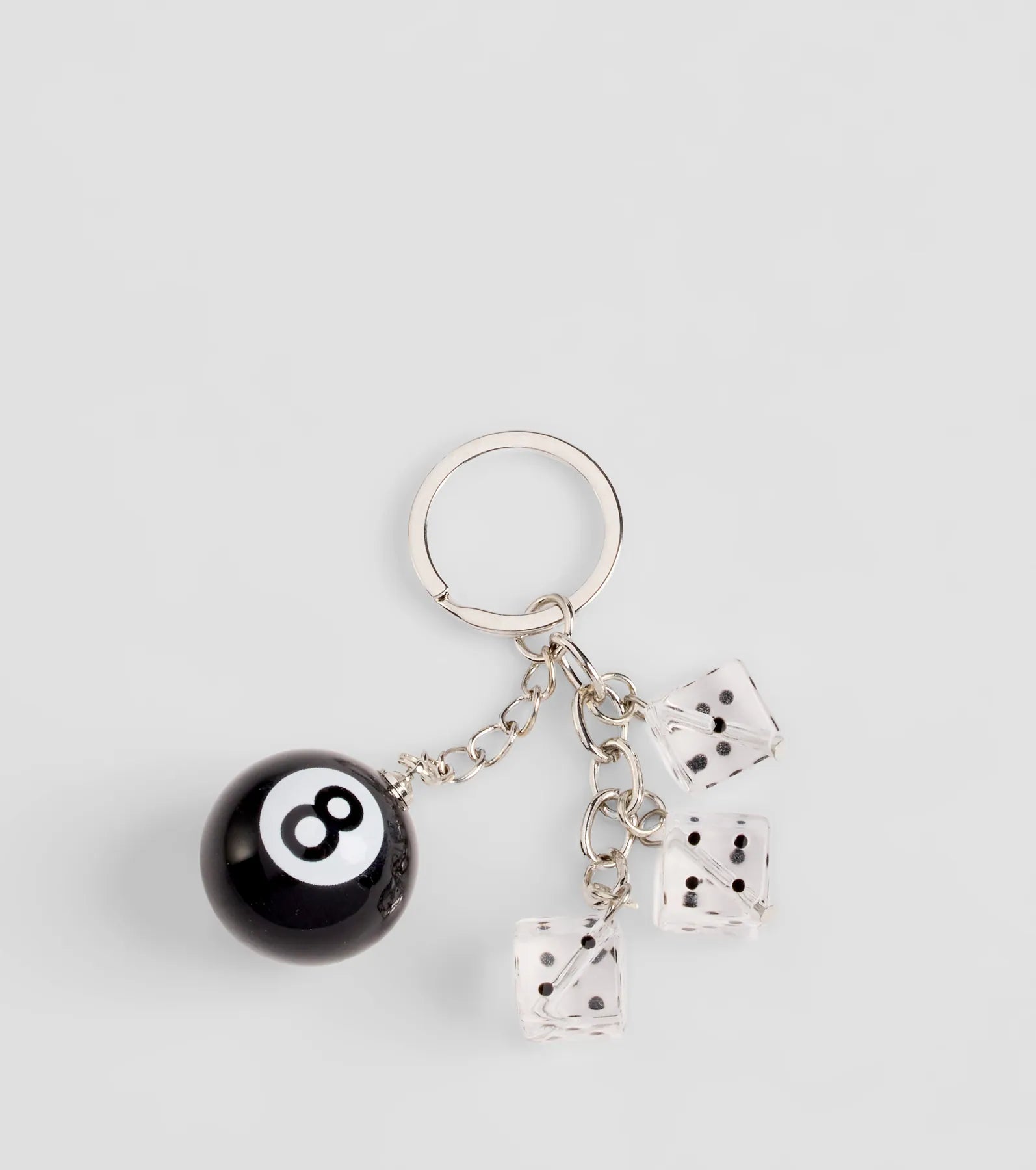 Premium Lucky Streak Keychain – 8 Ball & Dice Charm