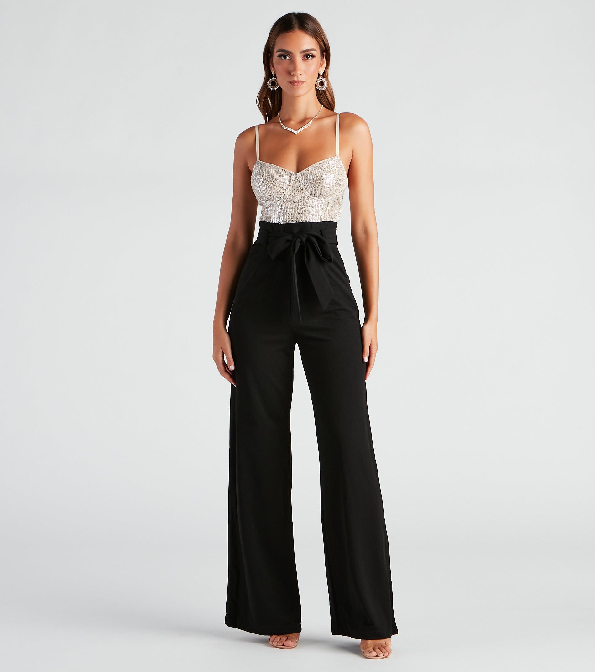 Ultimate Sequin Glam Wide-Leg Jumpsuit