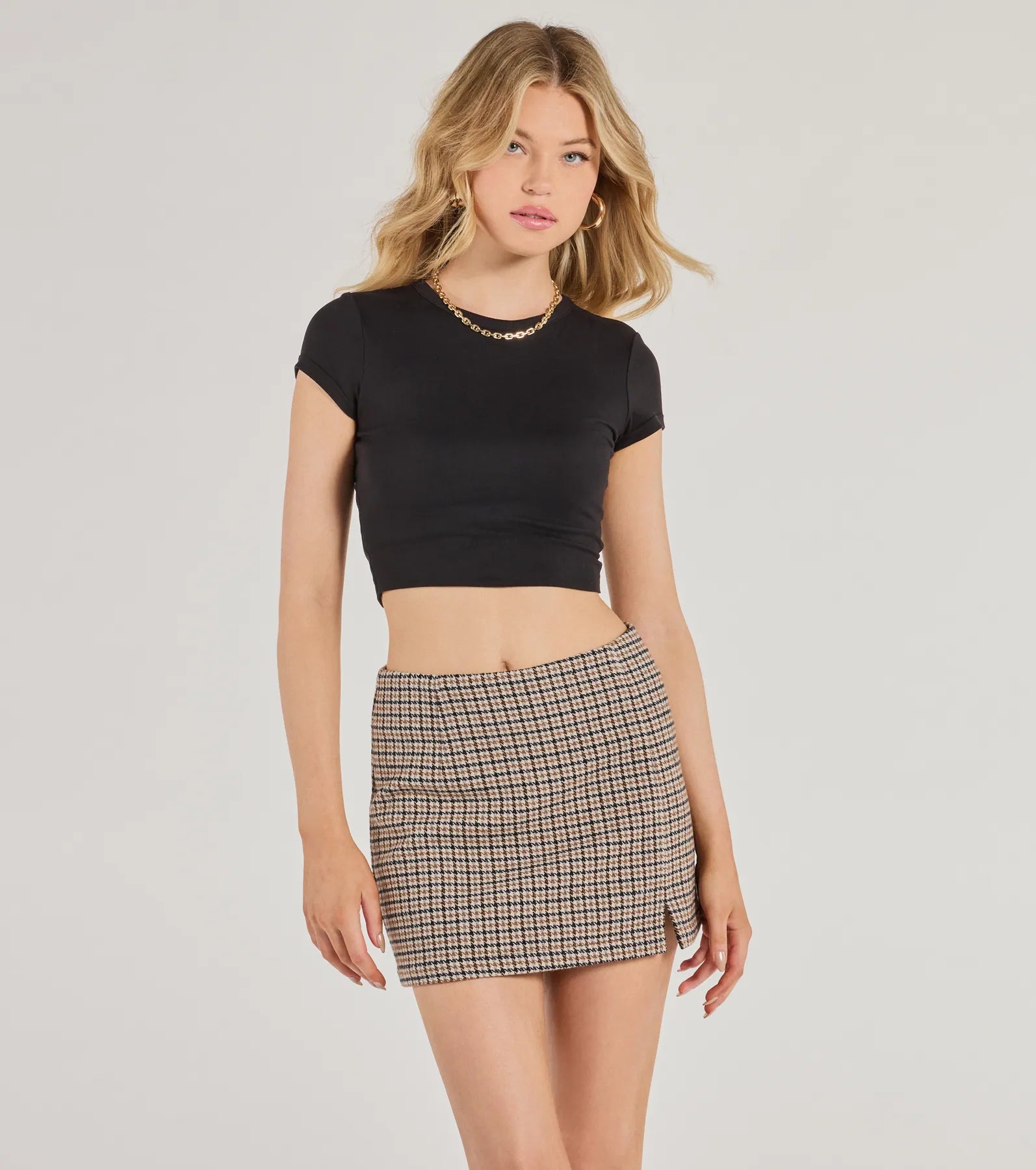 Ultimate Plaid Perfection Faux Wool Mini Skort