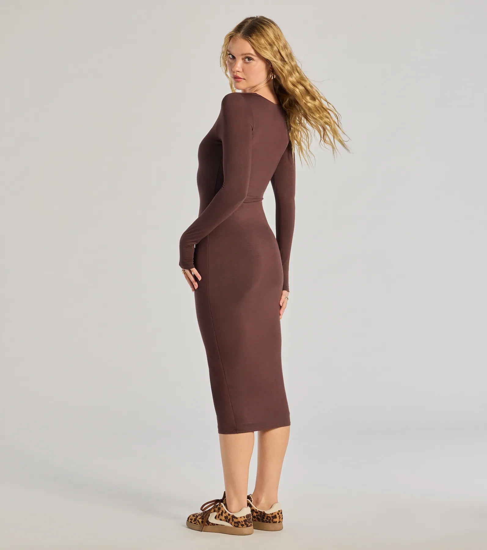 Premium Minimalist Long Sleeve Midi Dress - Ultimate Style Upgrade