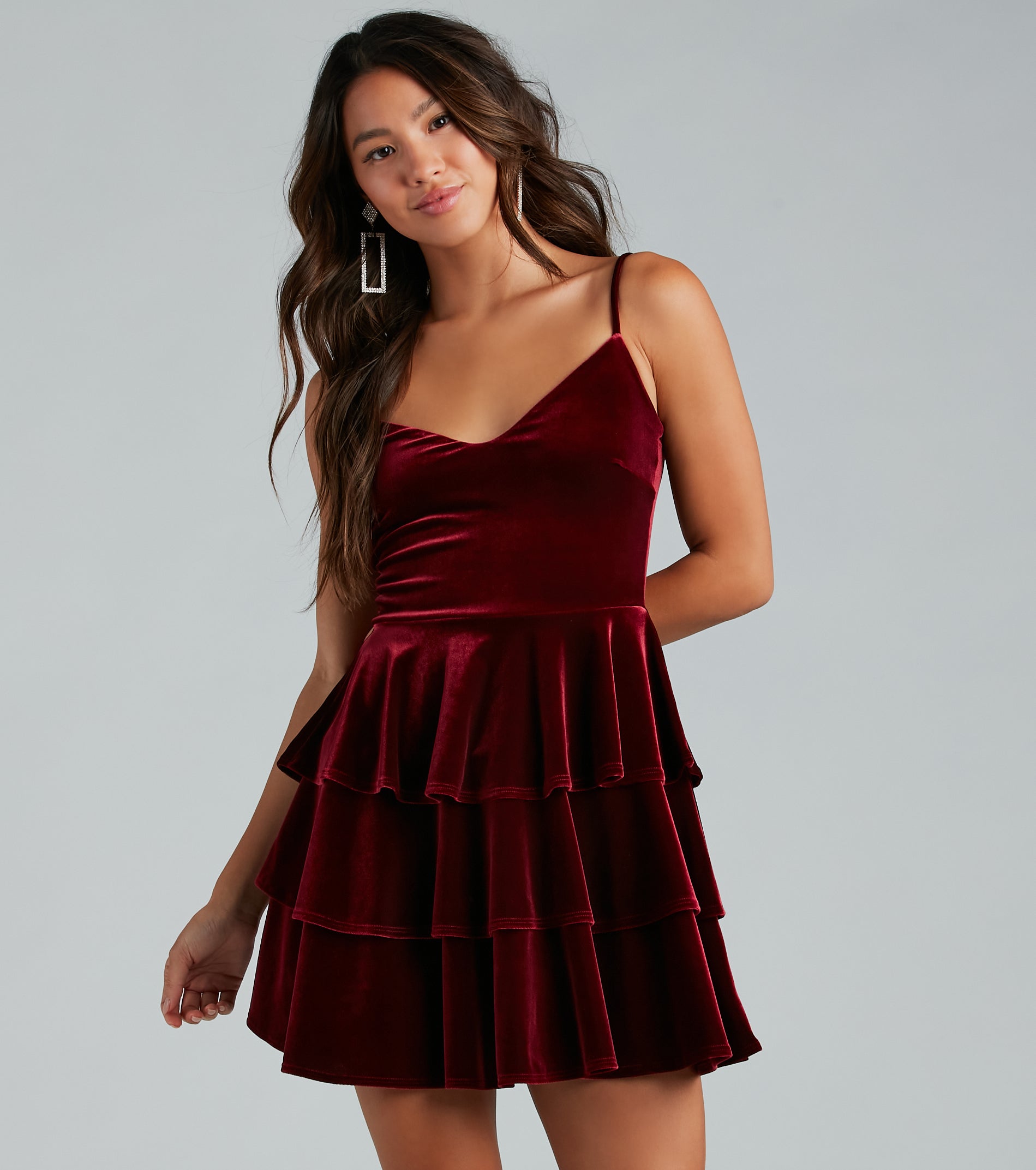 Ultimate Velvet Ruffle Skater Dress - Sashay in Style