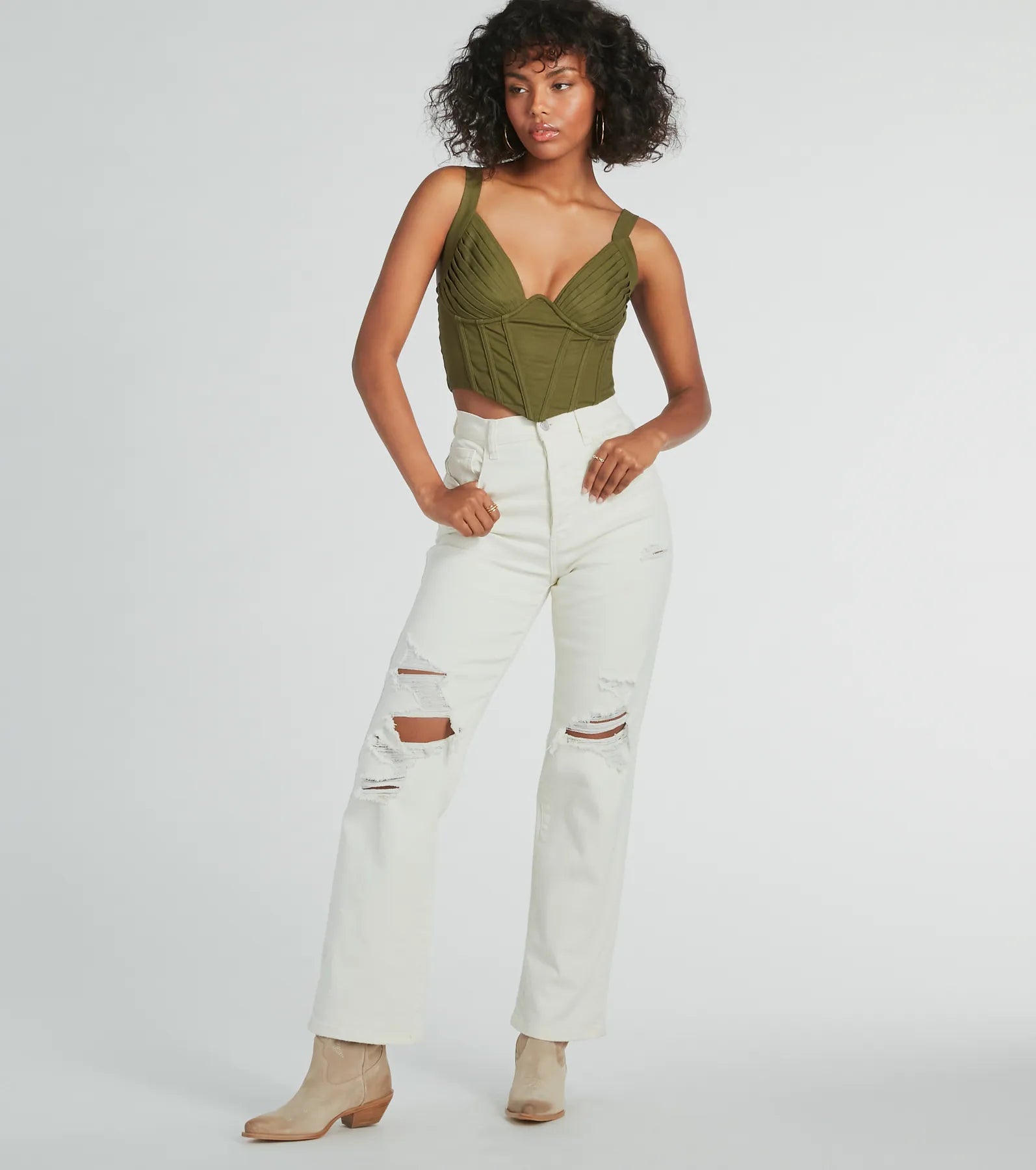 Ultimate Allure Linen Corset Top - Everyday Elegance