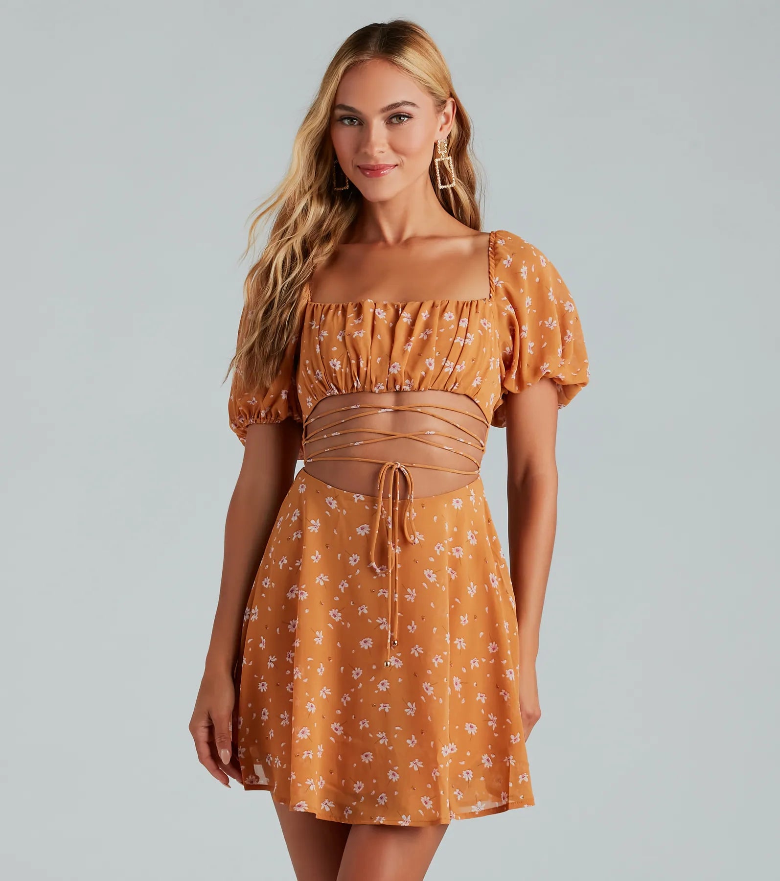 Ultimate Picking Daisies Chiffon Strappy Skater Dress