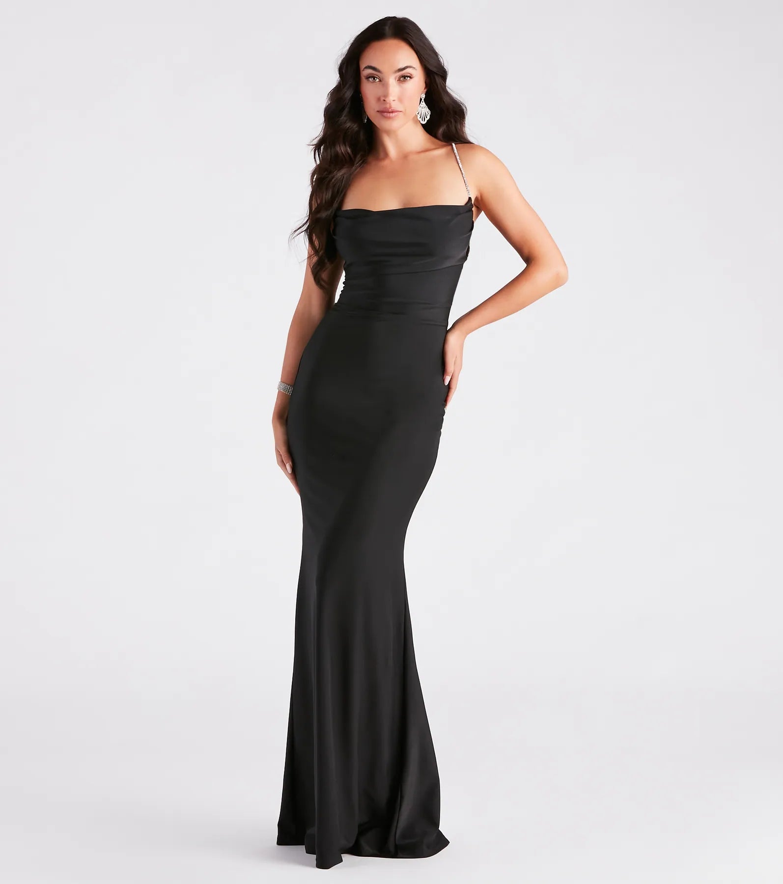 Marisol Premium Rhinestone Lace-Up Mermaid Gown