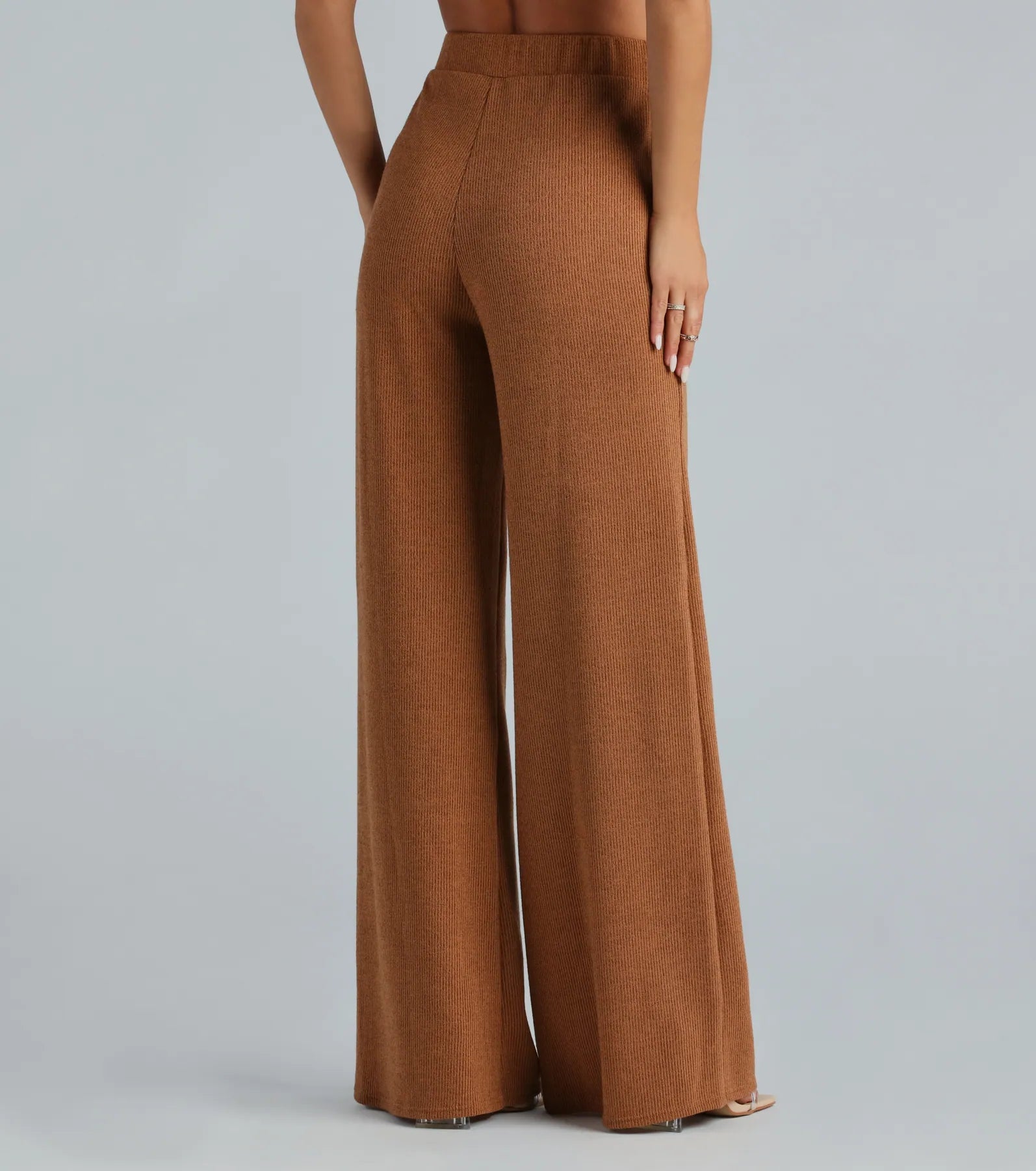 Ultimate Weekend Mood Hacci Knit Wide-leg Pants