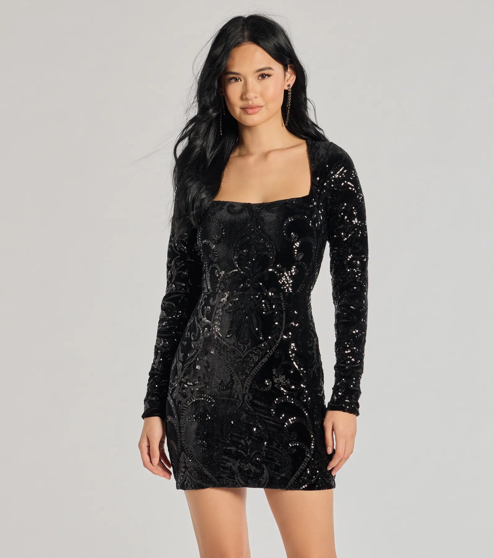 Premium Ayden Velvet Sequin Mini Dress – Ultimate Party Glam