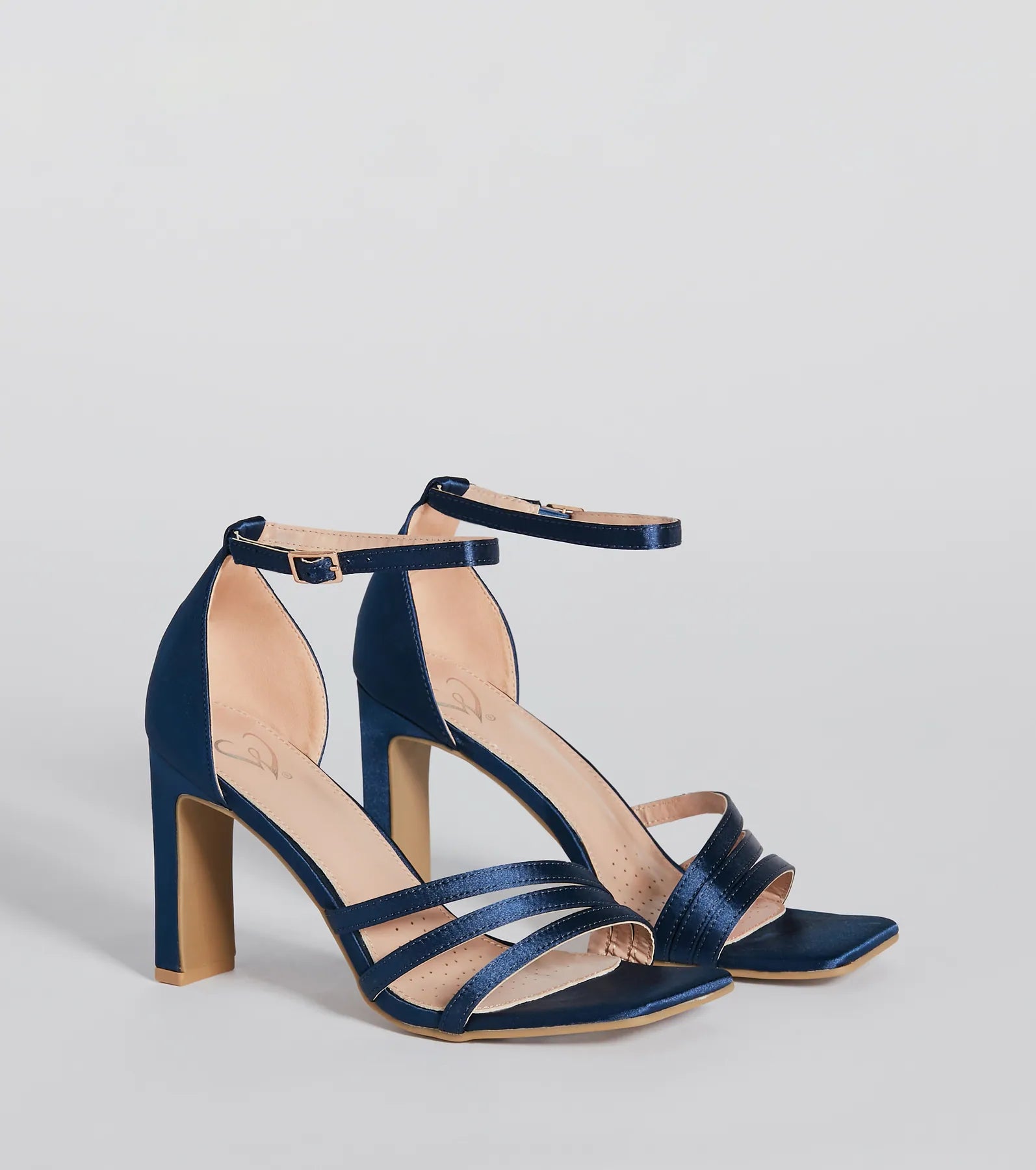 Premium Sleek Status Satin Strappy Block Heels - Ultimate Style Upgrade