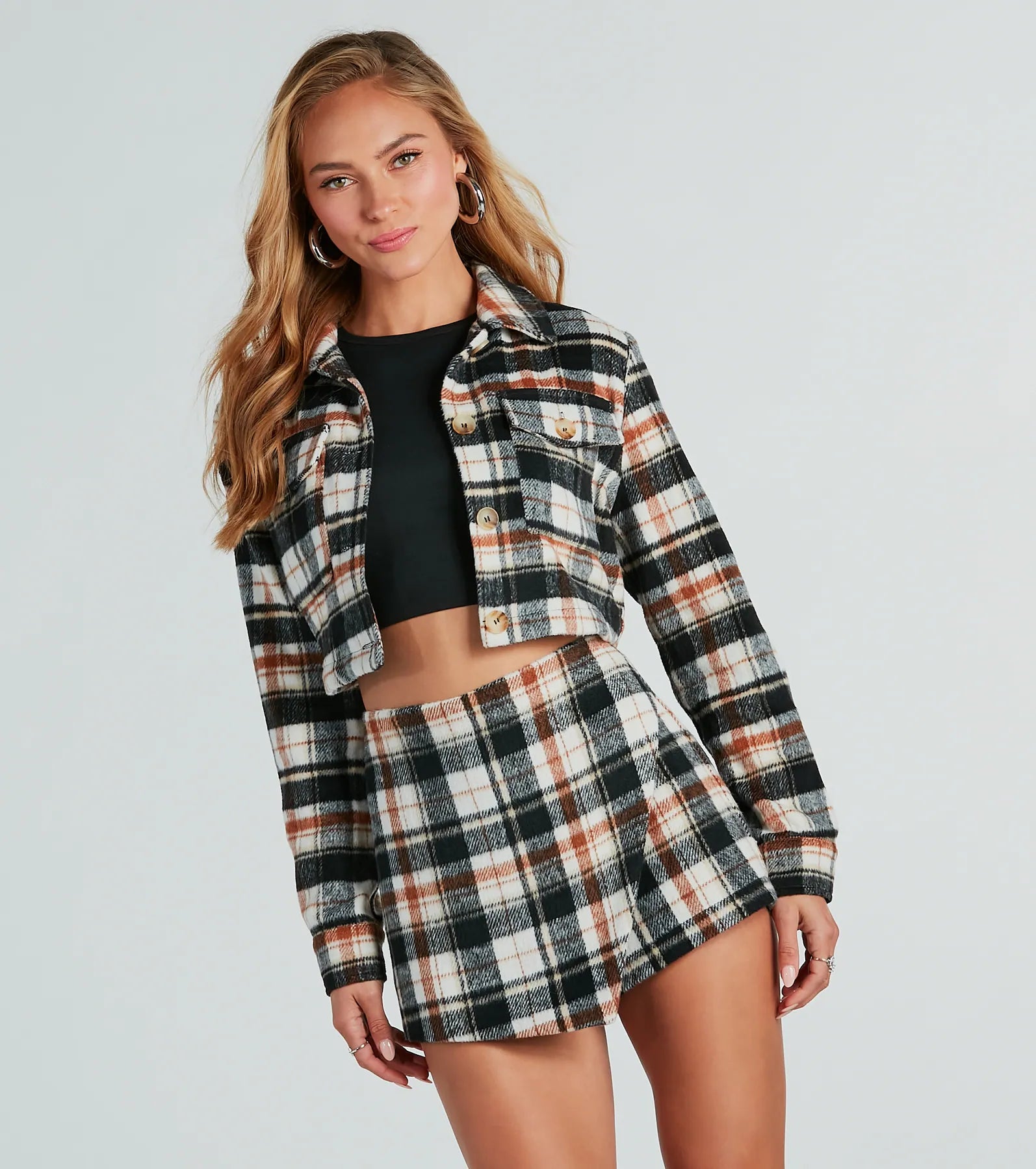 Ultimate Cozy Plaid Crop Shacket - Premium Style & Comfort