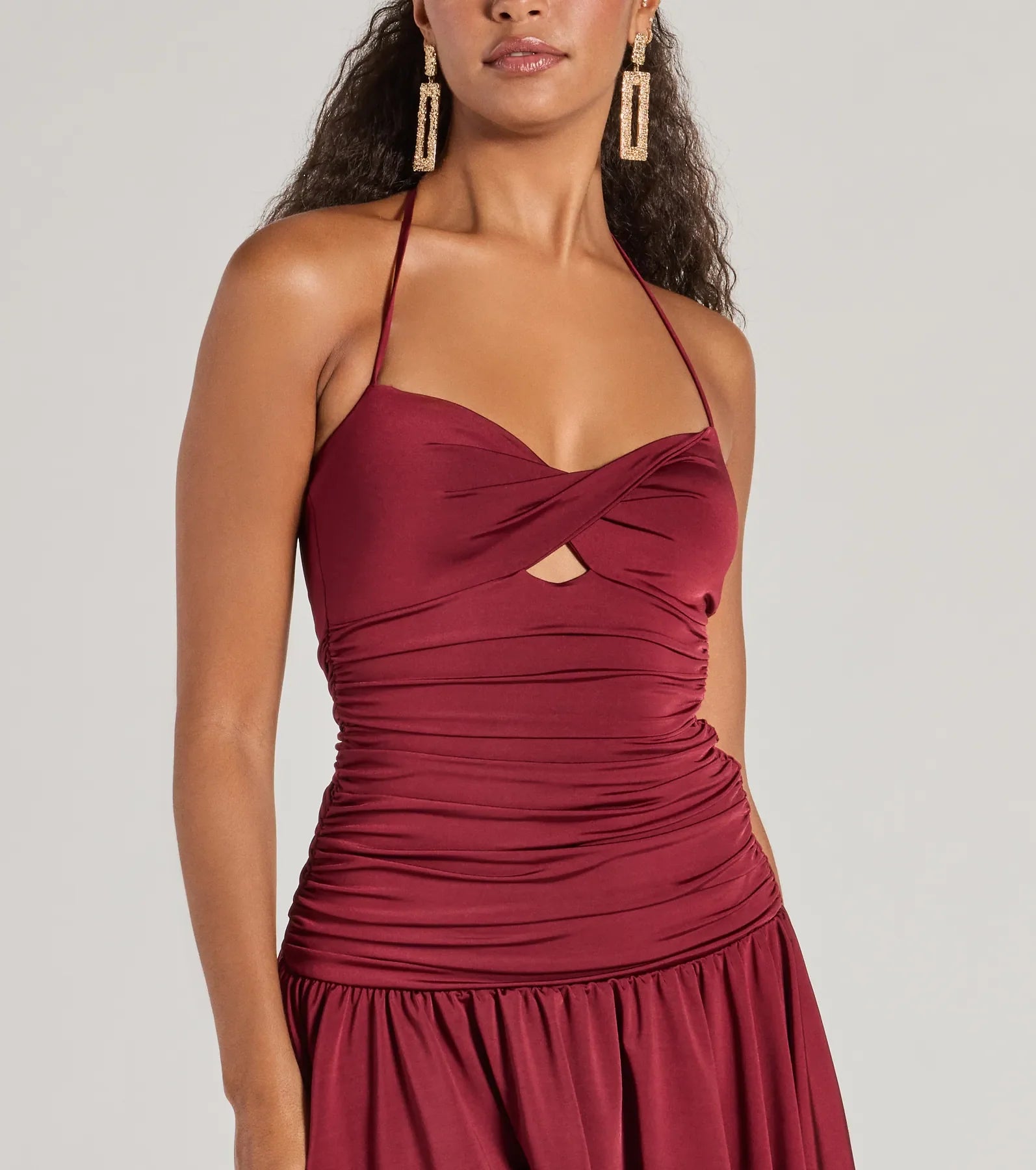 Ultimate Flirty Flair Ruched Drop Waist Skater Dress - Showcase Your Curves