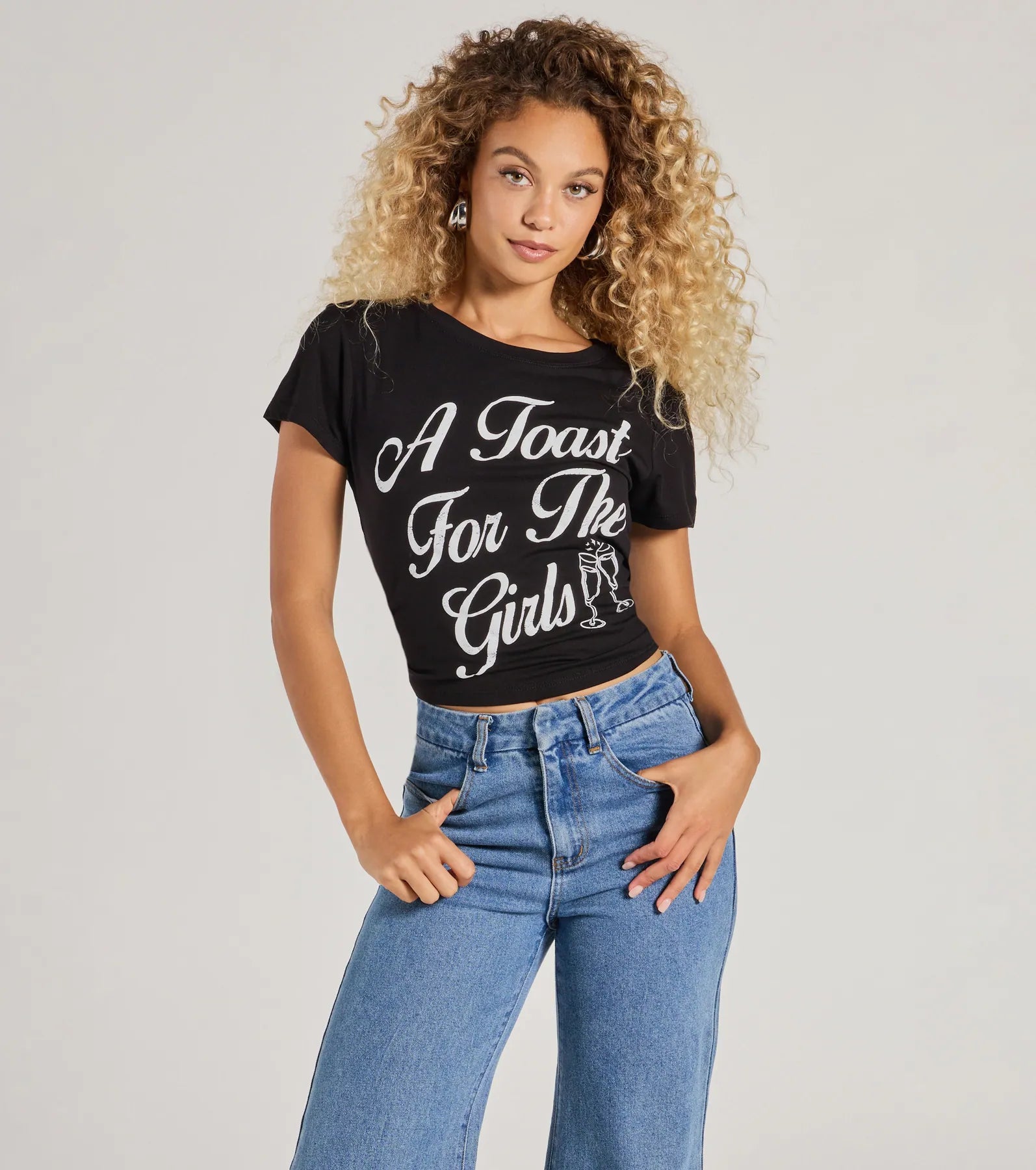 Ultimate 'A Toast For The Girls' Cropped Graphic Tee