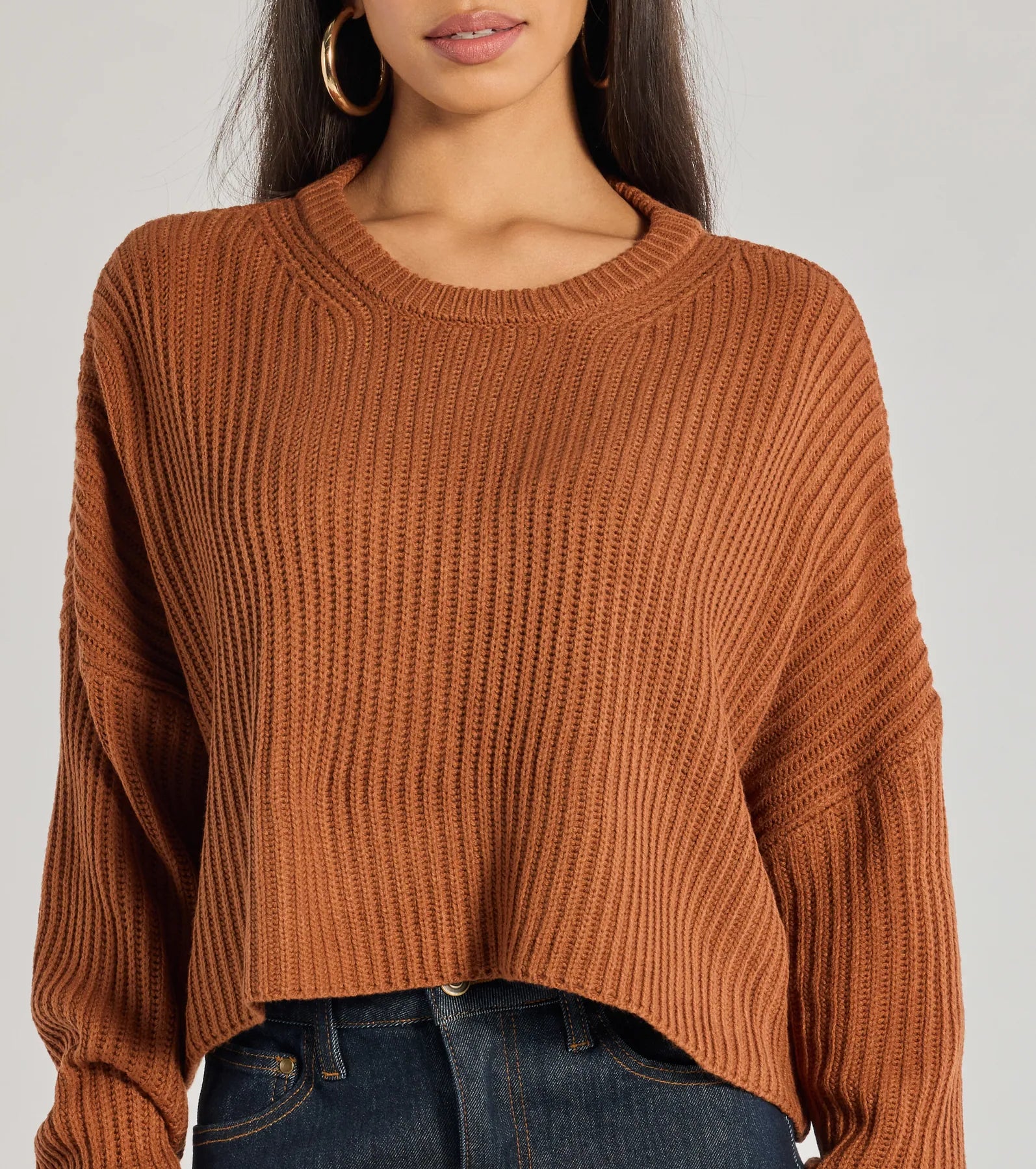 Premium Ribbed Knit Crew Sweater - Ultimate Comfort