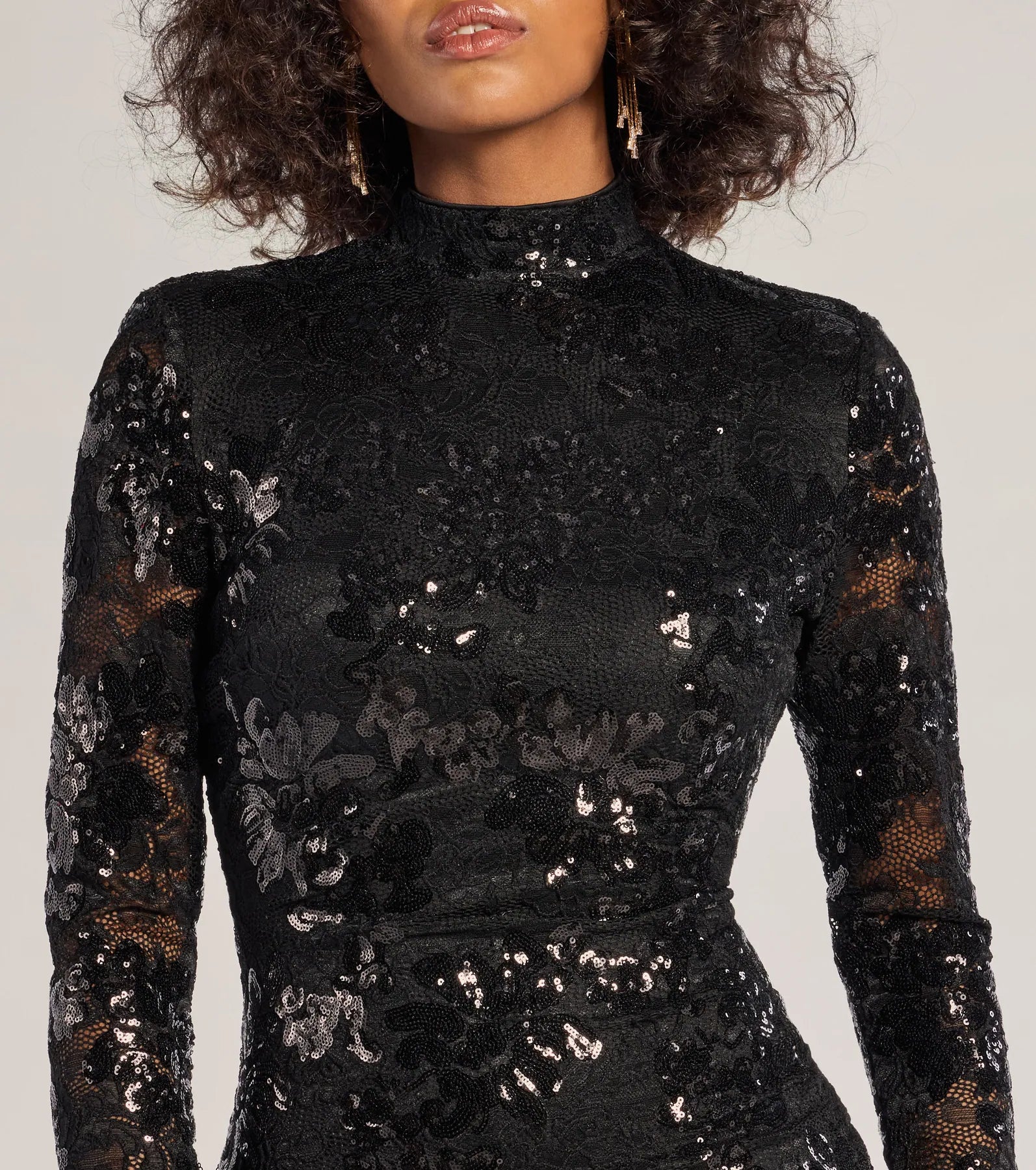 Ultimate Glamour: Colette Open-Back Sequin Lace Mini Dress