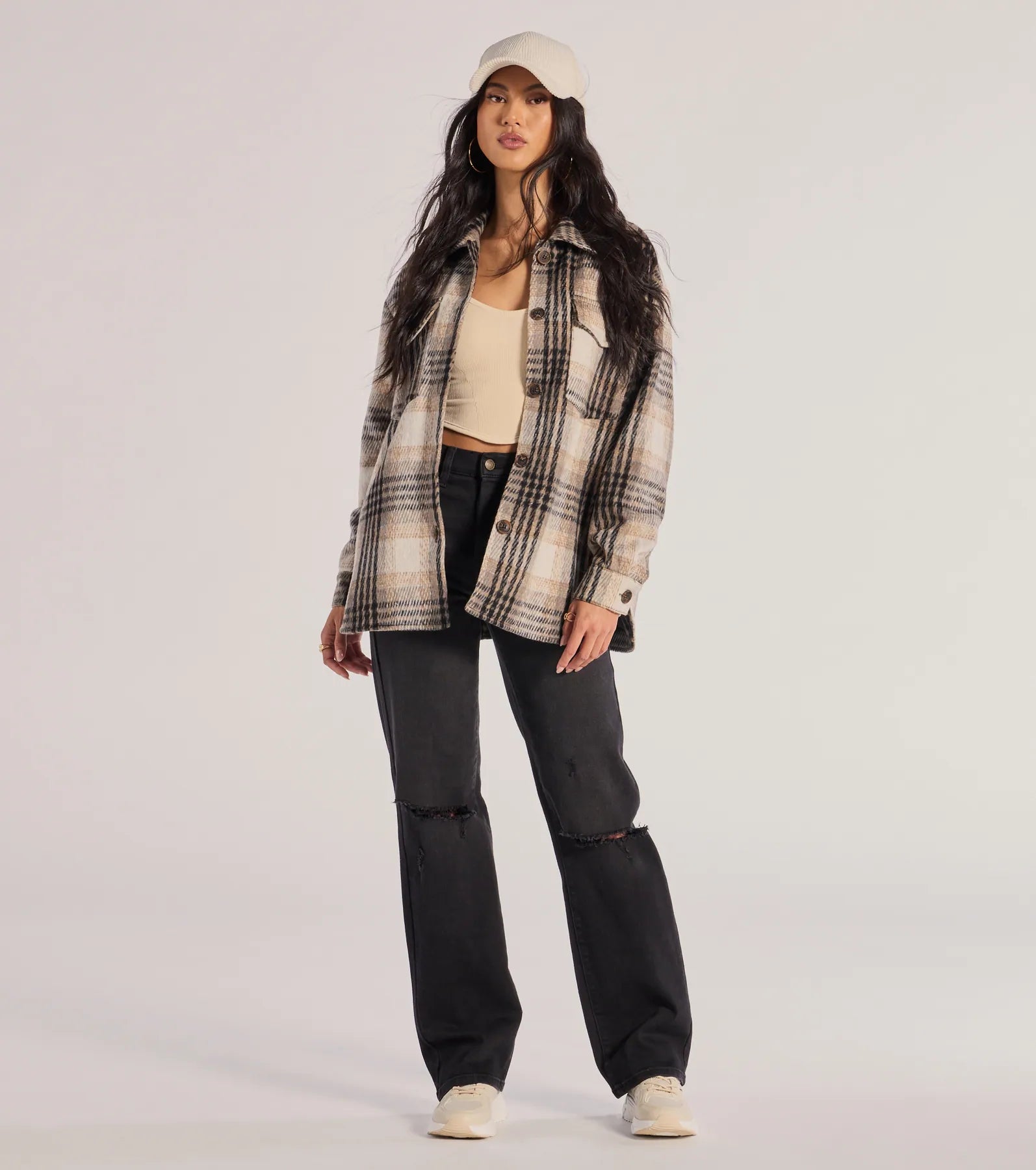 Premium Plaid Faux Wool Shacket - Ultimate Style Upgrade