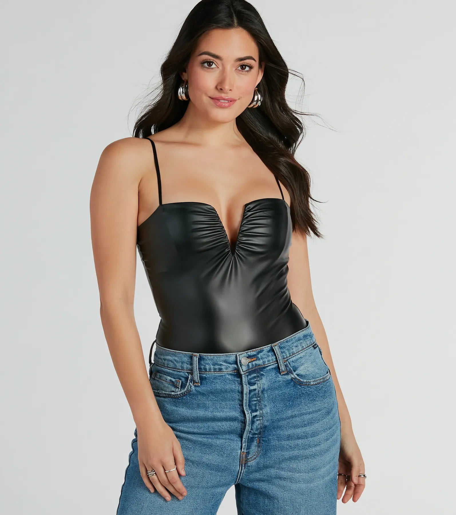 Ultimate Cool Girl Faux Leather Bodysuit