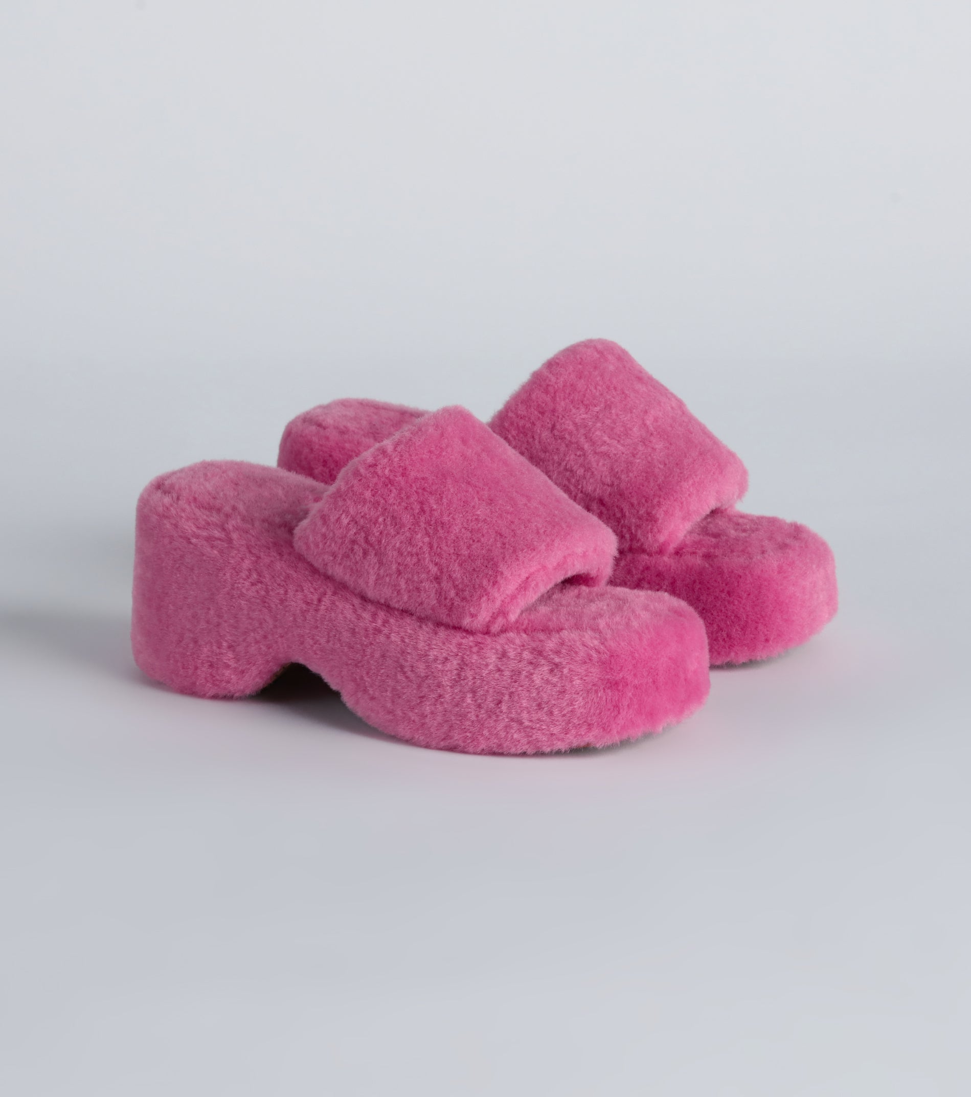 Ultimate Y2K Fuzzy Platform Slippers - Hello Fabulous!