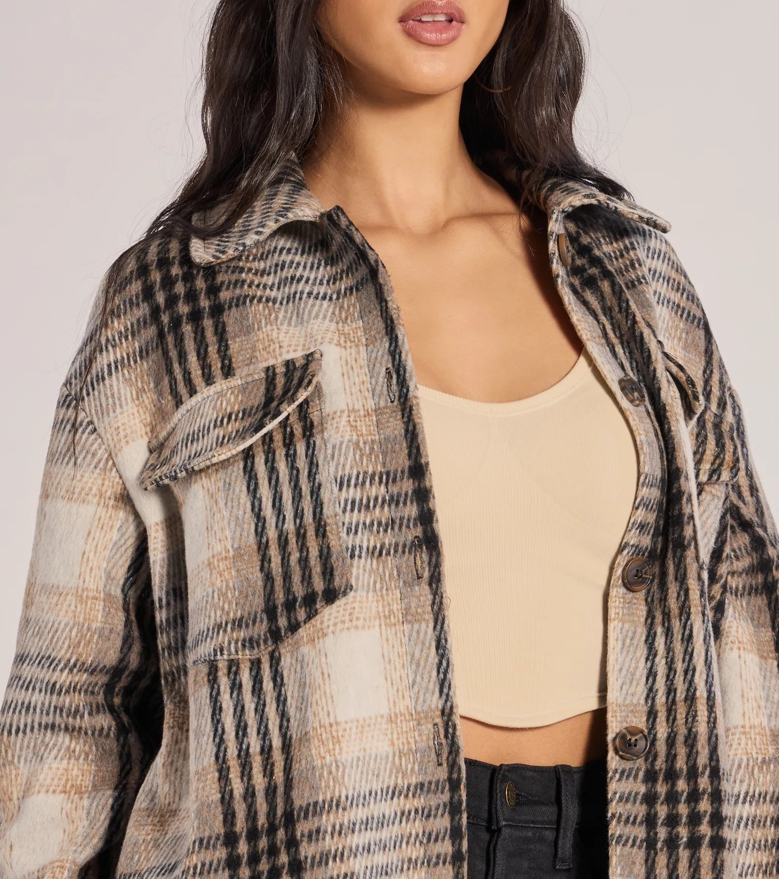 Premium Plaid Faux Wool Shacket - Ultimate Style Upgrade