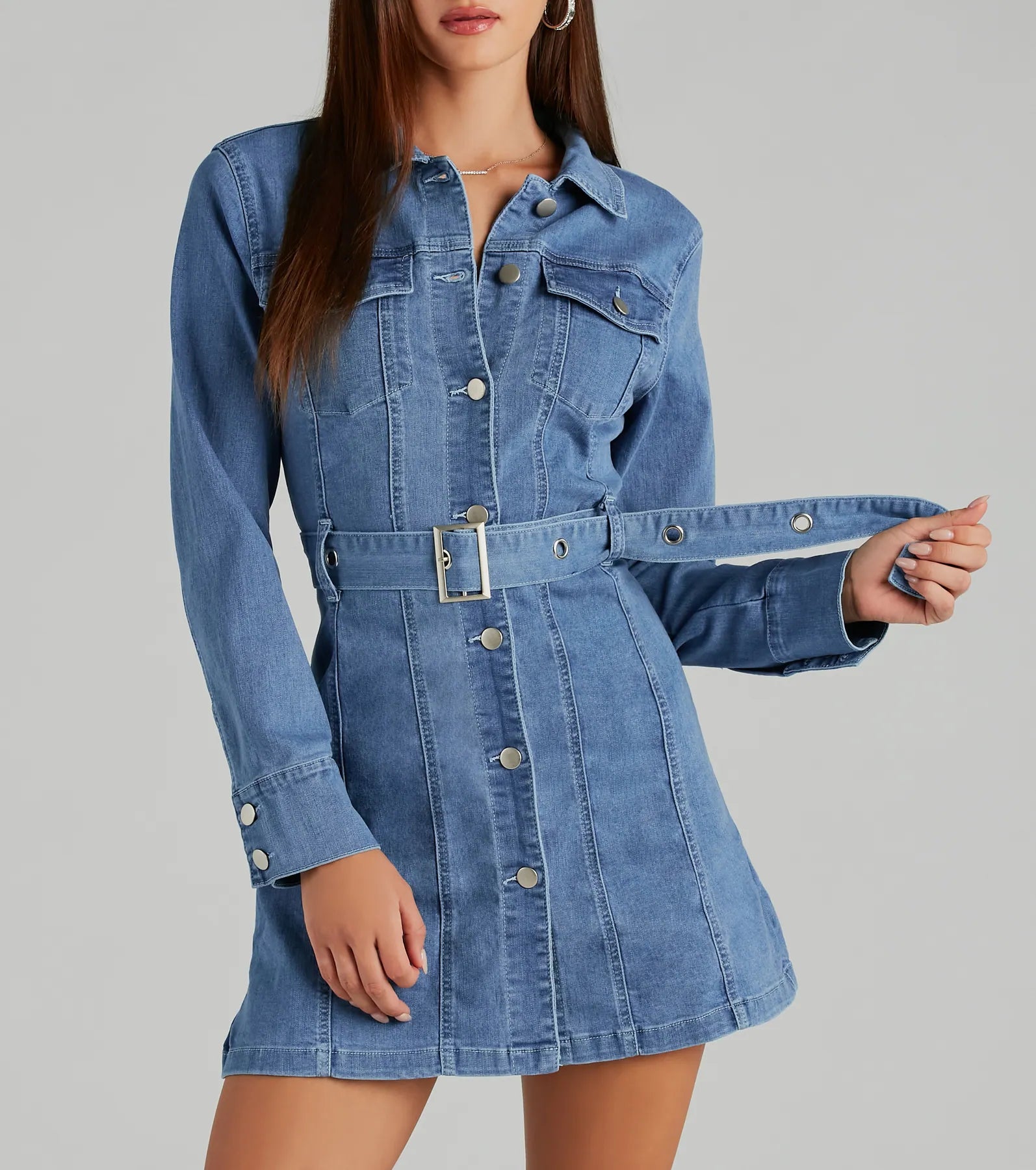 Ultimate Casual Denim A-Line Mini Dress – Season of Fun Edition