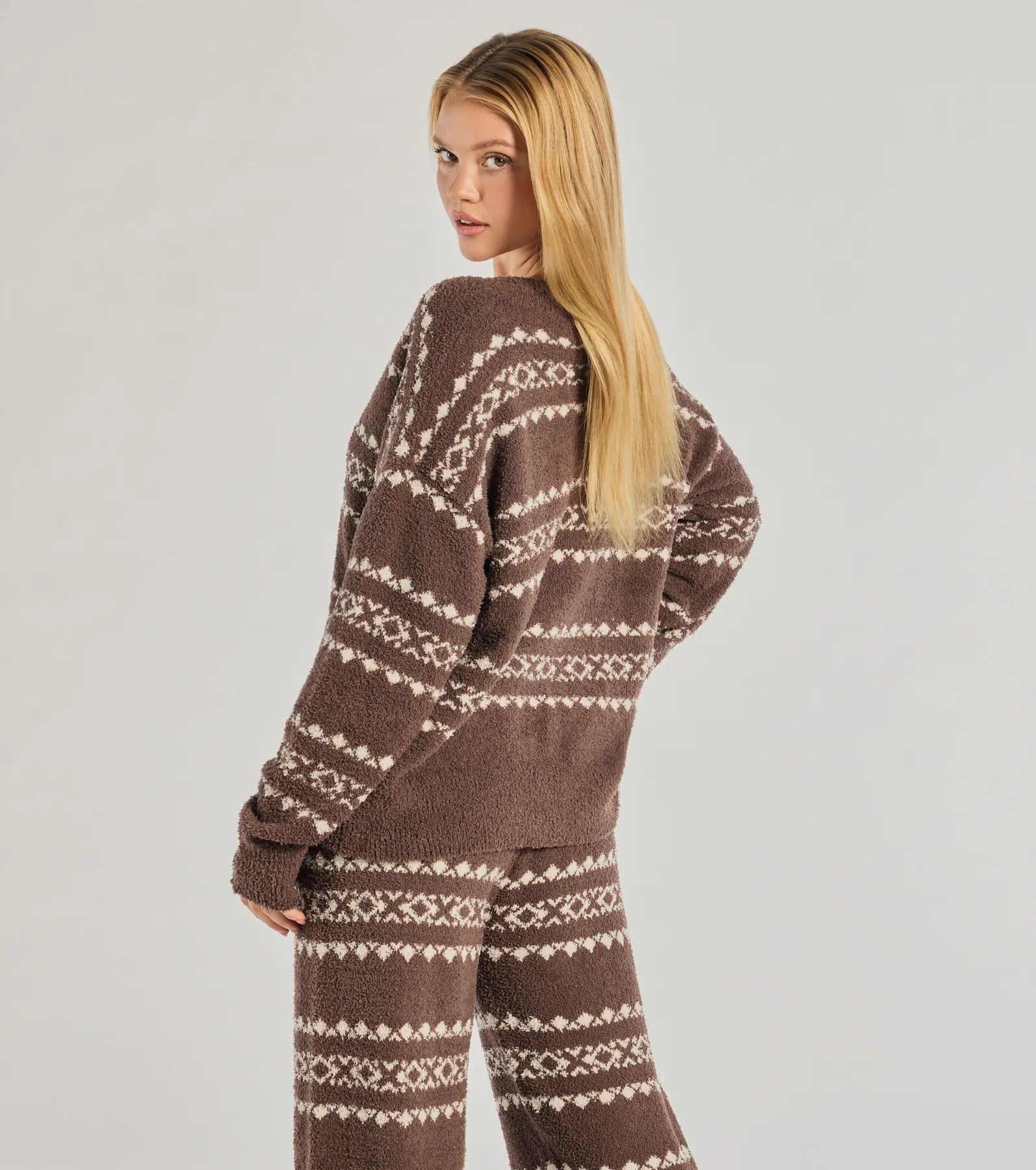 Ultimate Cozy Wonderland Fair Isle Chenille Knit Pajama Top