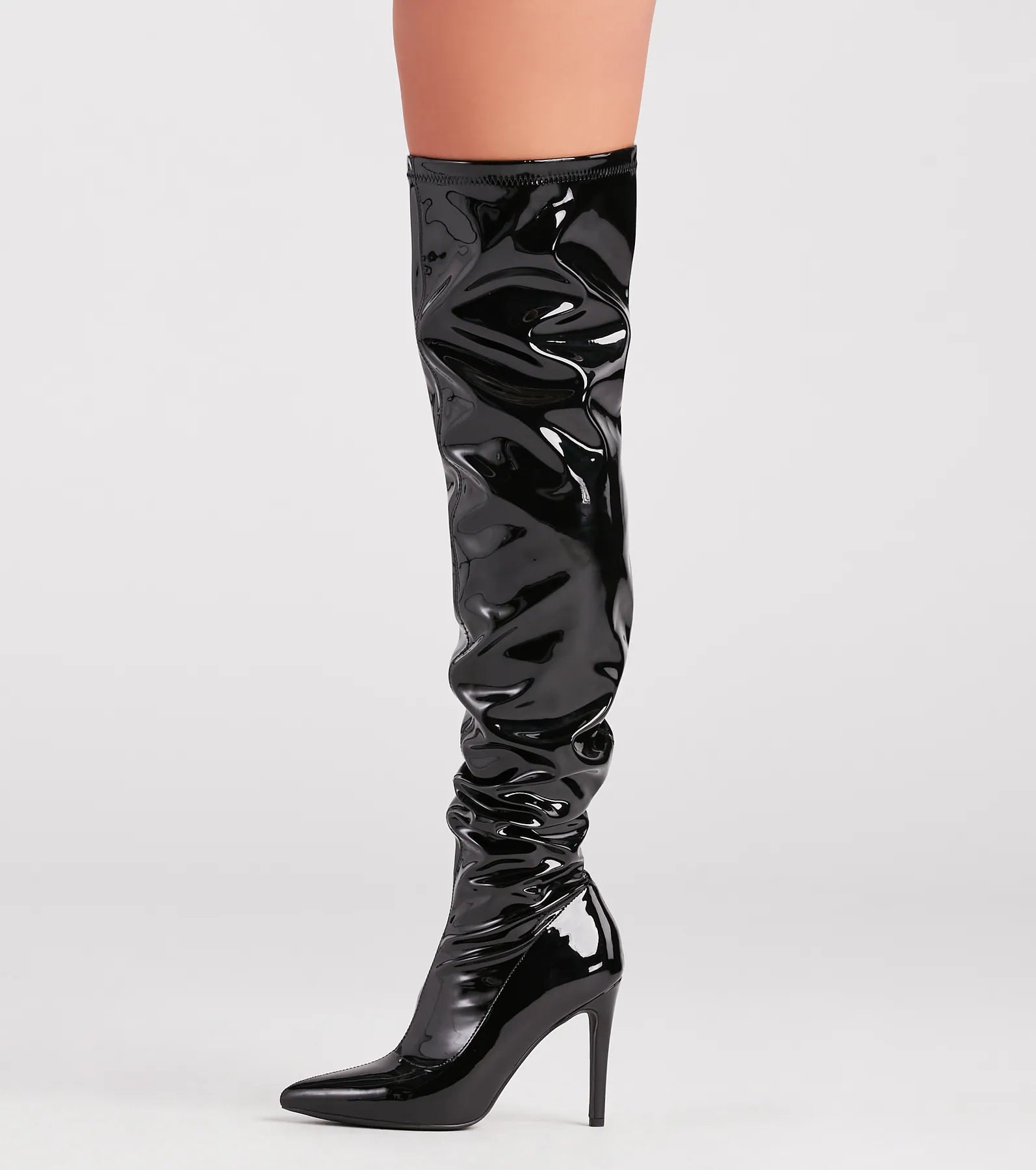 Ultimate Glam Patent Thigh-High Stiletto Boots