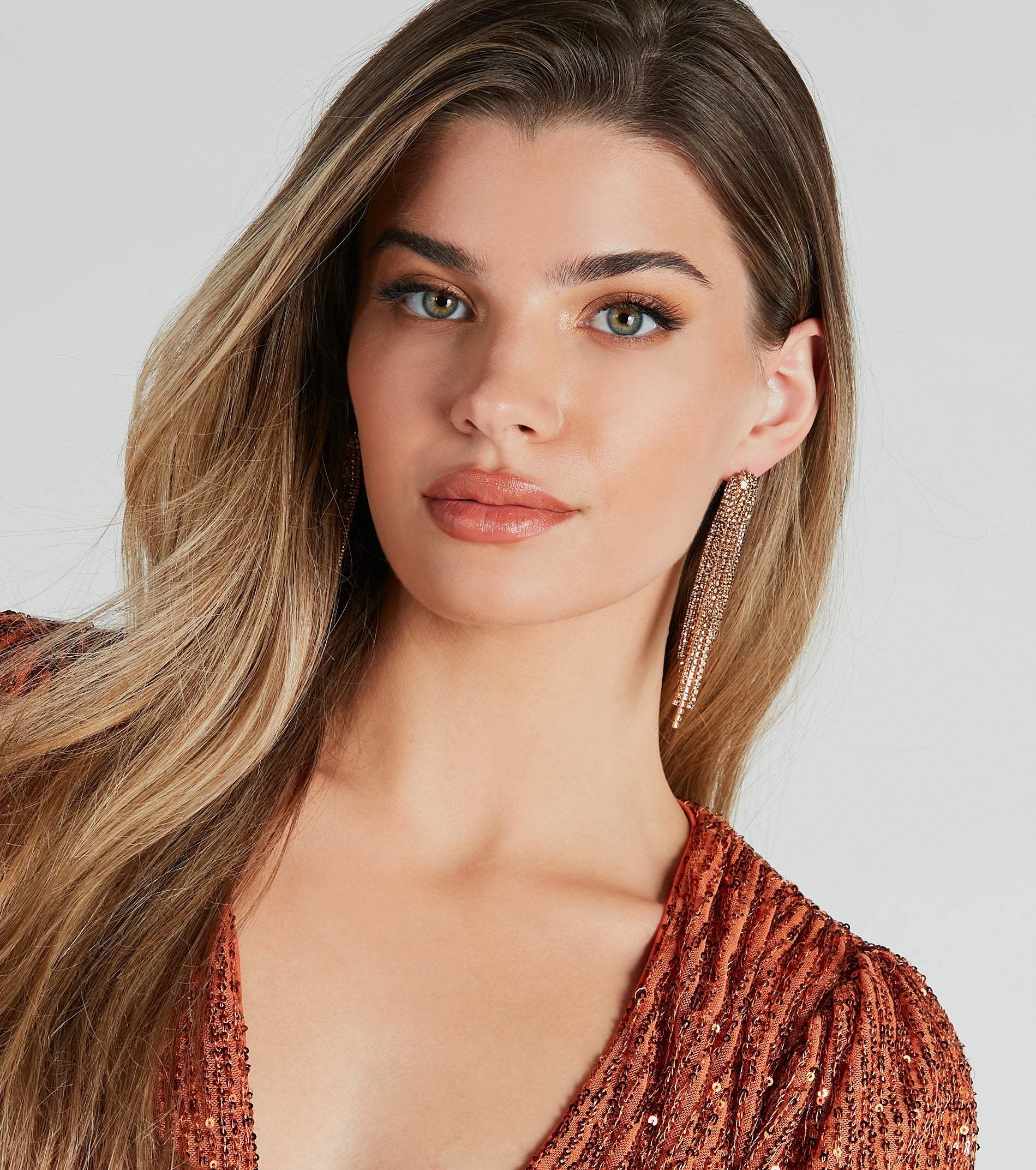 Ultimate Glam Rhinestone Fringe Earrings - Premium Party Jewelry