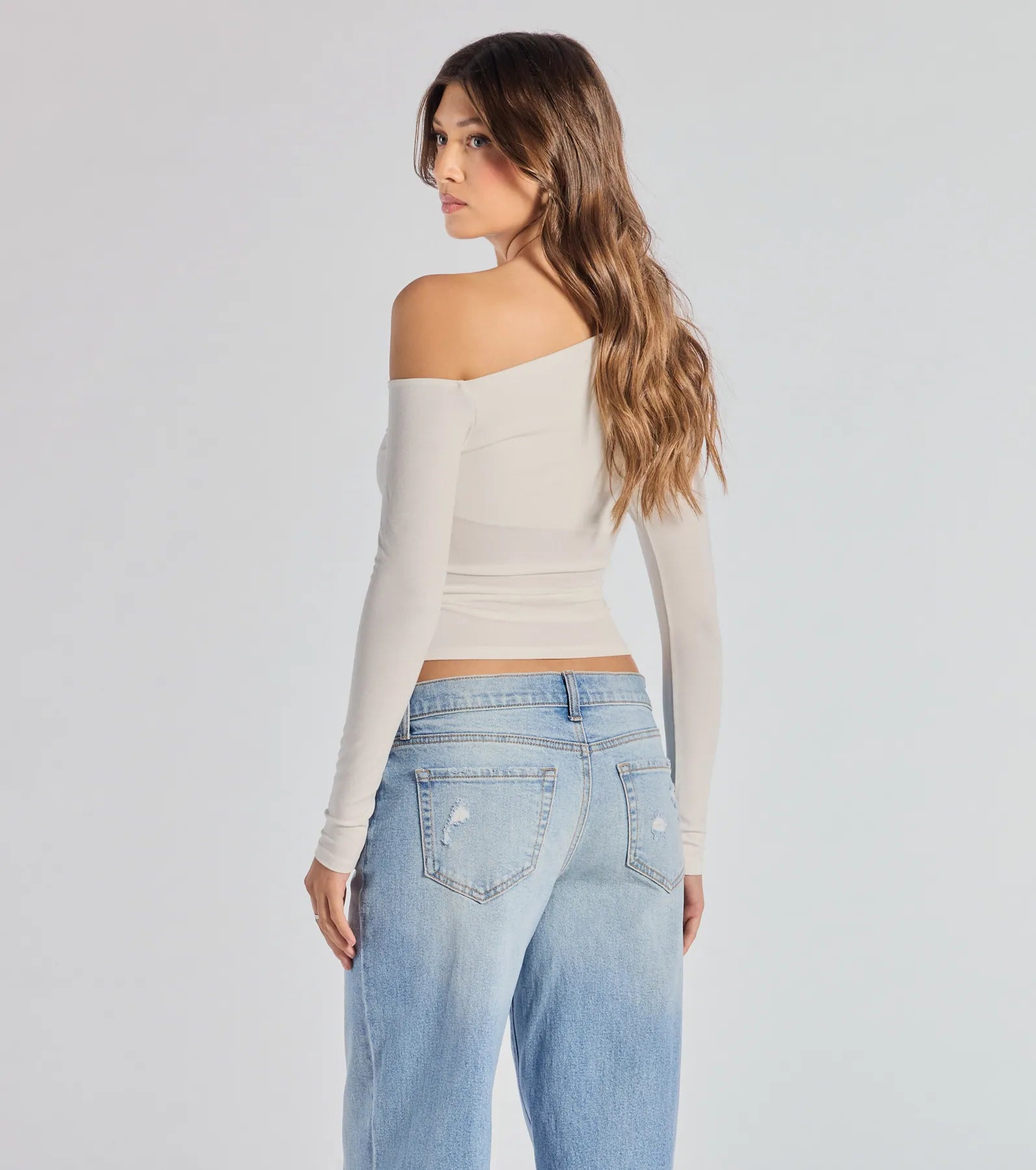 Ultimate Chic Asymmetrical Crop Top - Long Sleeve Style