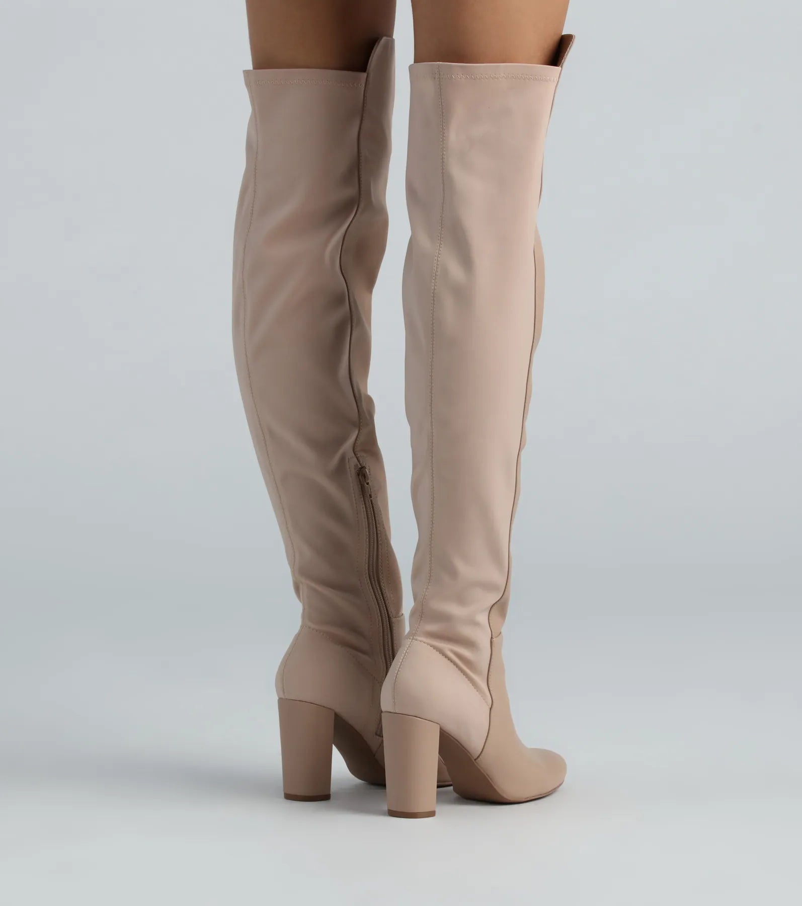 Premium Two-Tone Faux Leather Over-The-Knee Boots - Ultimate Winter Style