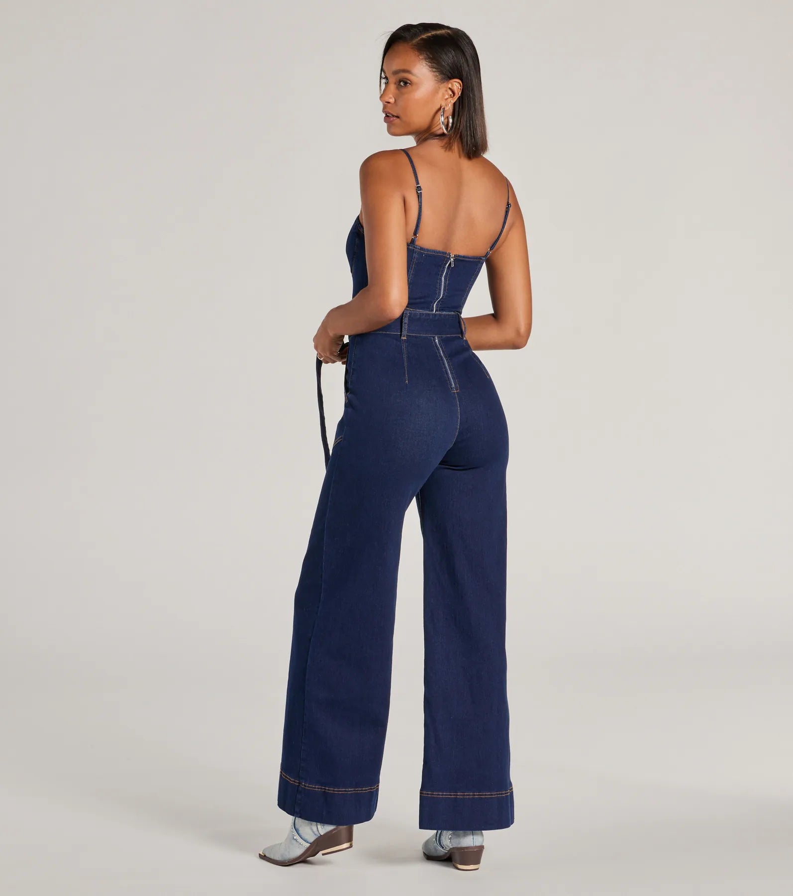 Premium Sweetheart Flare Denim Jumpsuit - Ultimate Style Upgrade