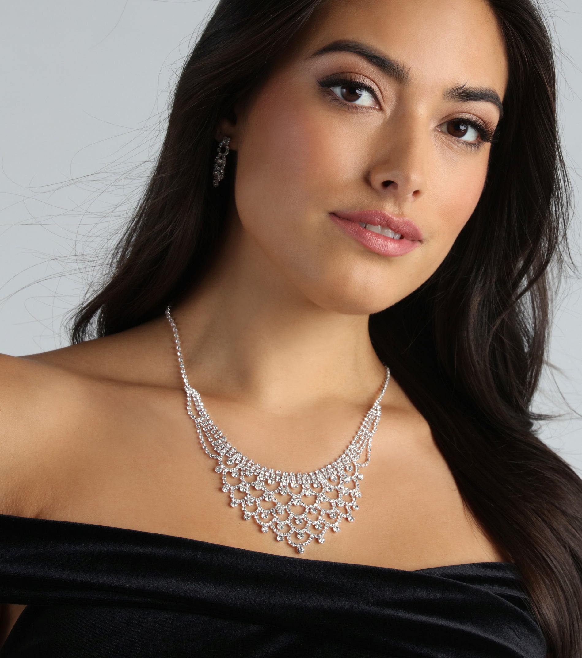 Ultimate Glam Rhinestone Necklace & Earrings Set