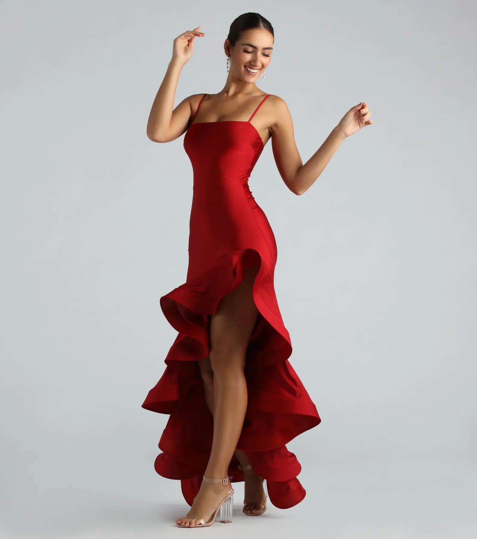 Premium Darcy Formal Ruffled High-Low Mermaid Dress | Ultimate Elegance for Special Occasions