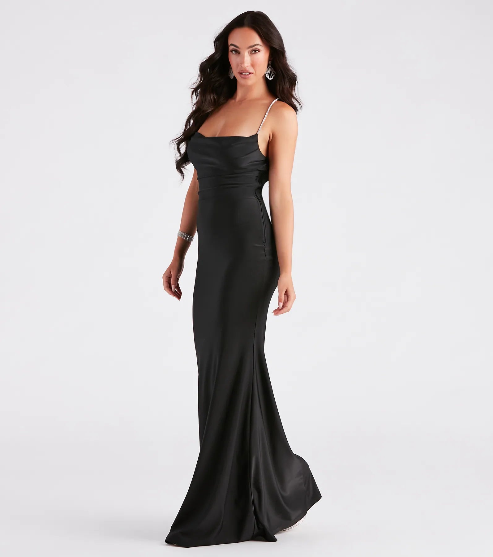 Marisol Premium Rhinestone Lace-Up Mermaid Gown