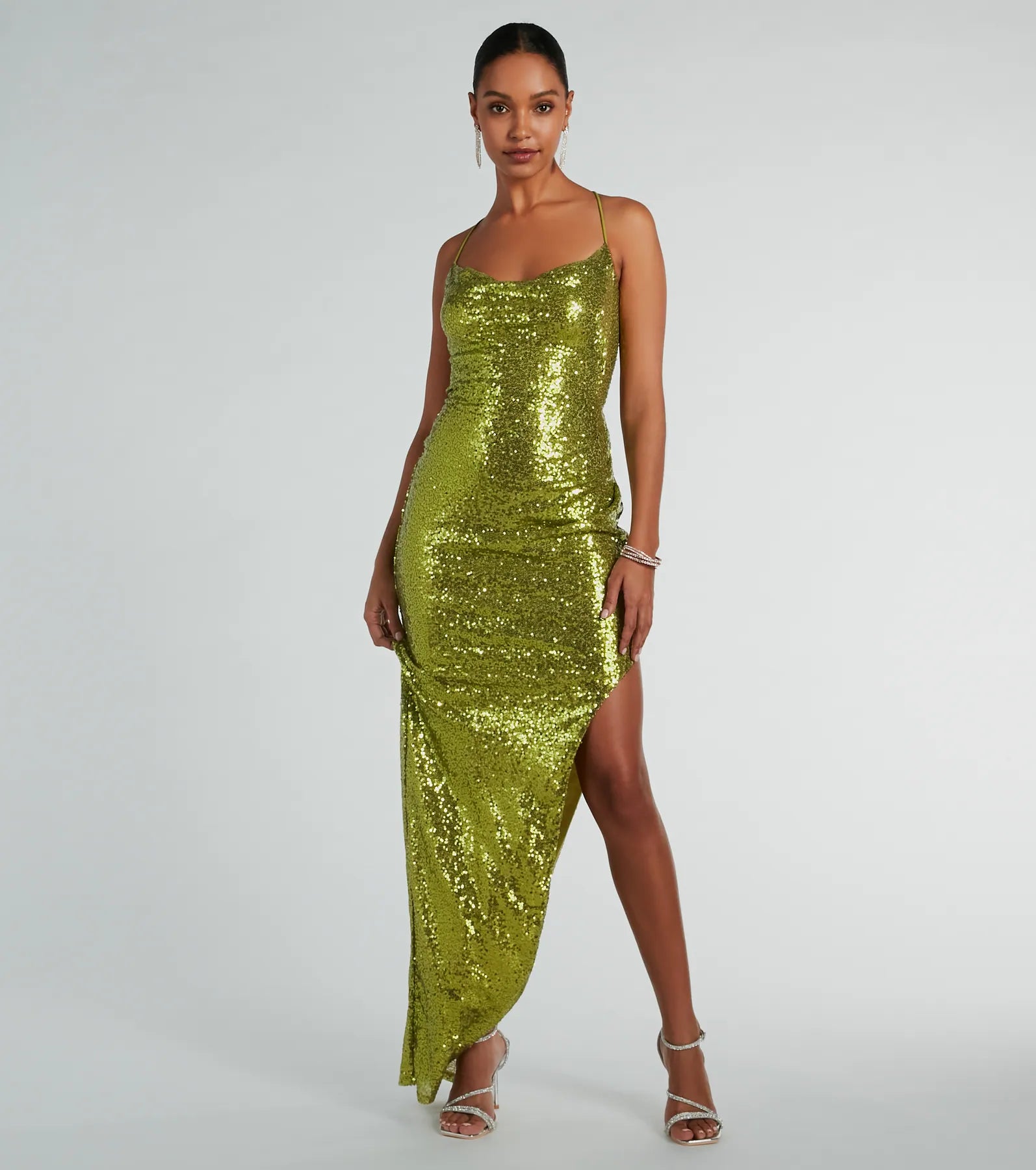 Premium Jennifer Strappy Back Sequin Evening Gown