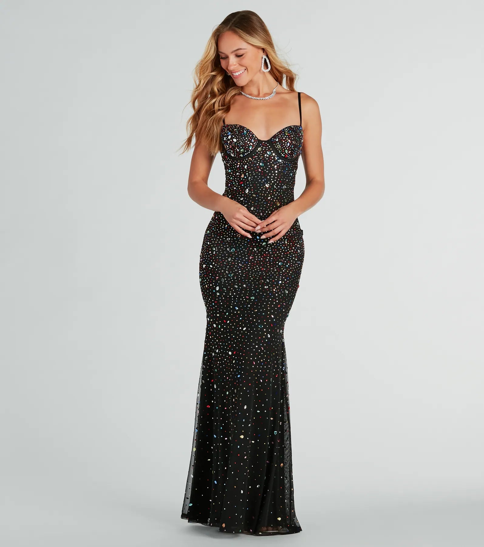 Ultimate Shannon Gemstone Mermaid Gown for Special Occasions