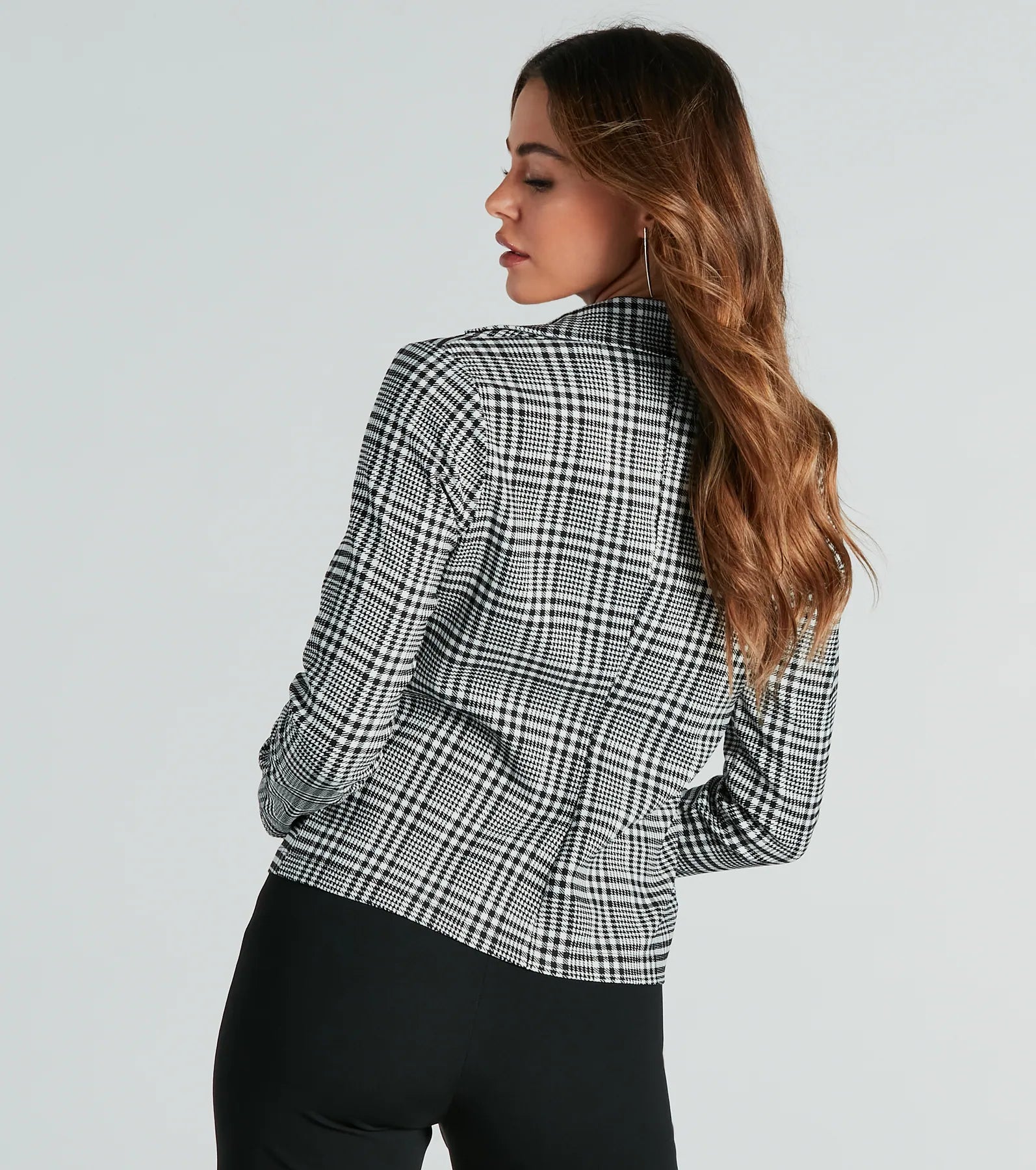 Premium Uptown Attitude Plaid Crop Blazer - Ultimate Chic Workwear