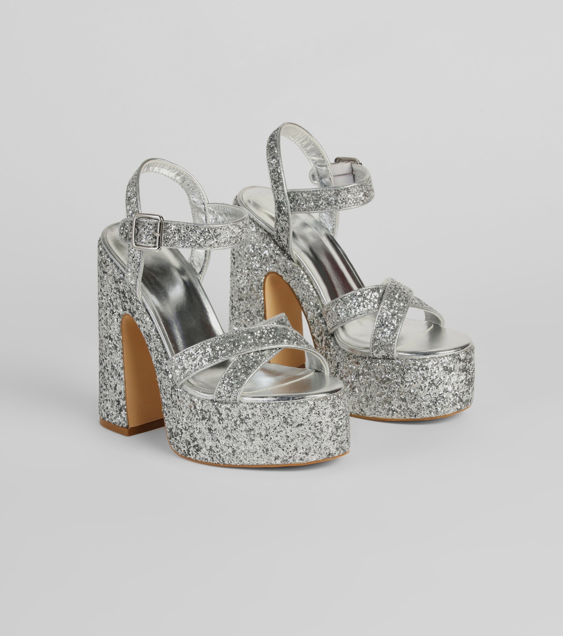 Ultimate Sparkle Glitter Platform Heels - Step into Elegance