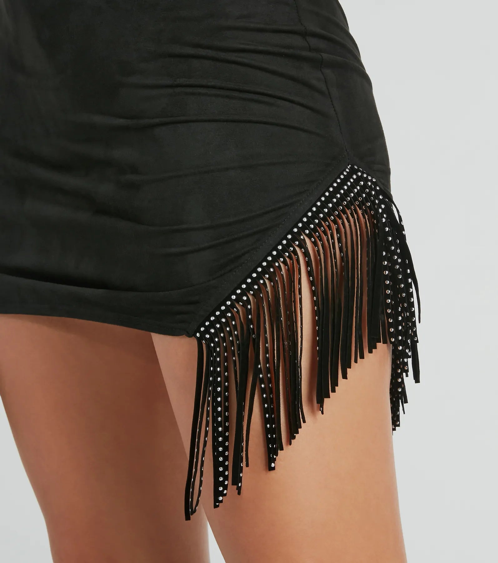 Ultimate Fringe Faux Suede Mini Skirt - Bring The Drama