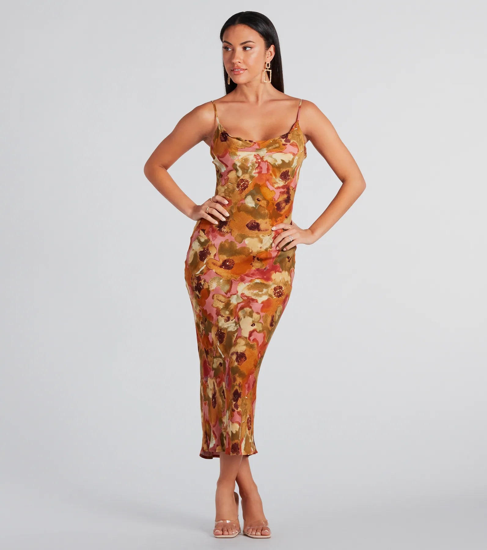 Simply Fine Premium Floral A-Line Midi Dress - Elegant & Lightweight