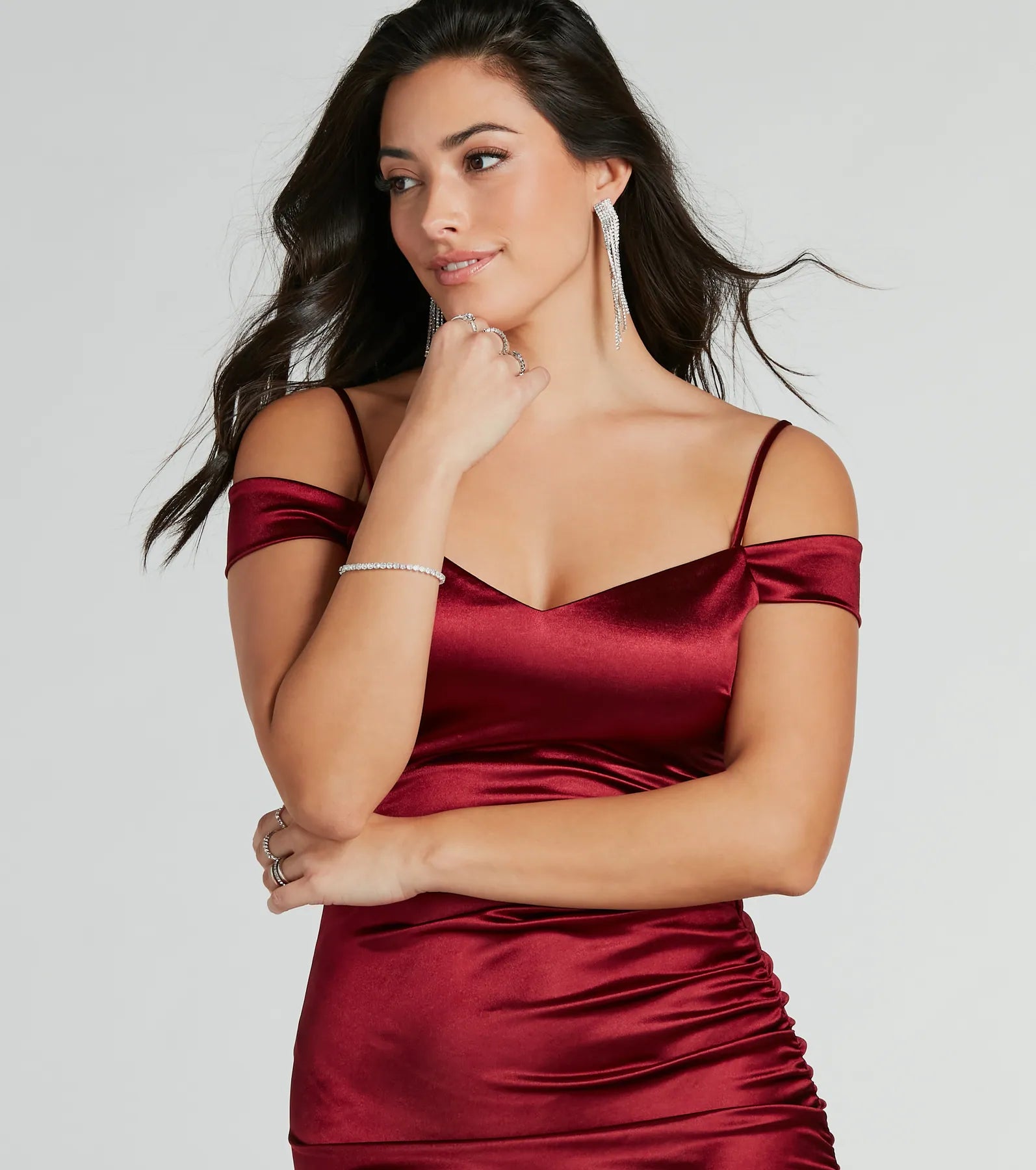 Ultimate Glam Satin Ruched Midi Dress - Perfect for Party Nights