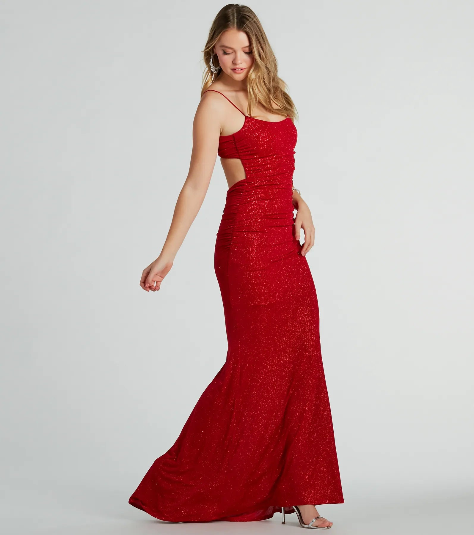 Britnee Premium Glitter Formal Dress - Open Back & Floor-Length