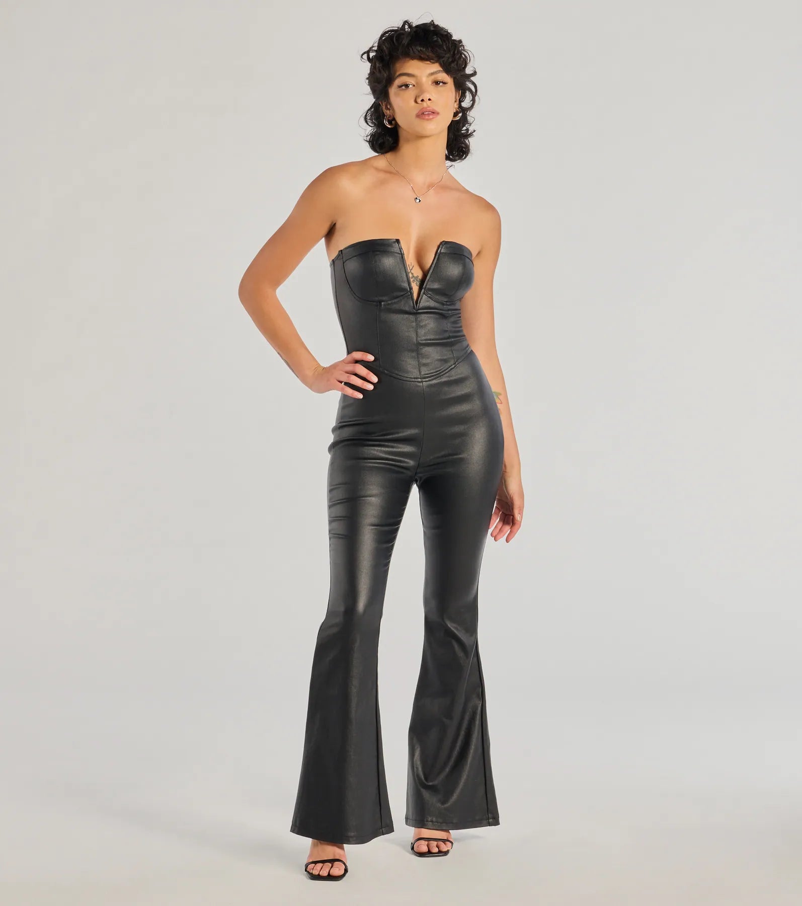 Ultimate Rebel Chic Faux Leather Wide-Leg Jumpsuit