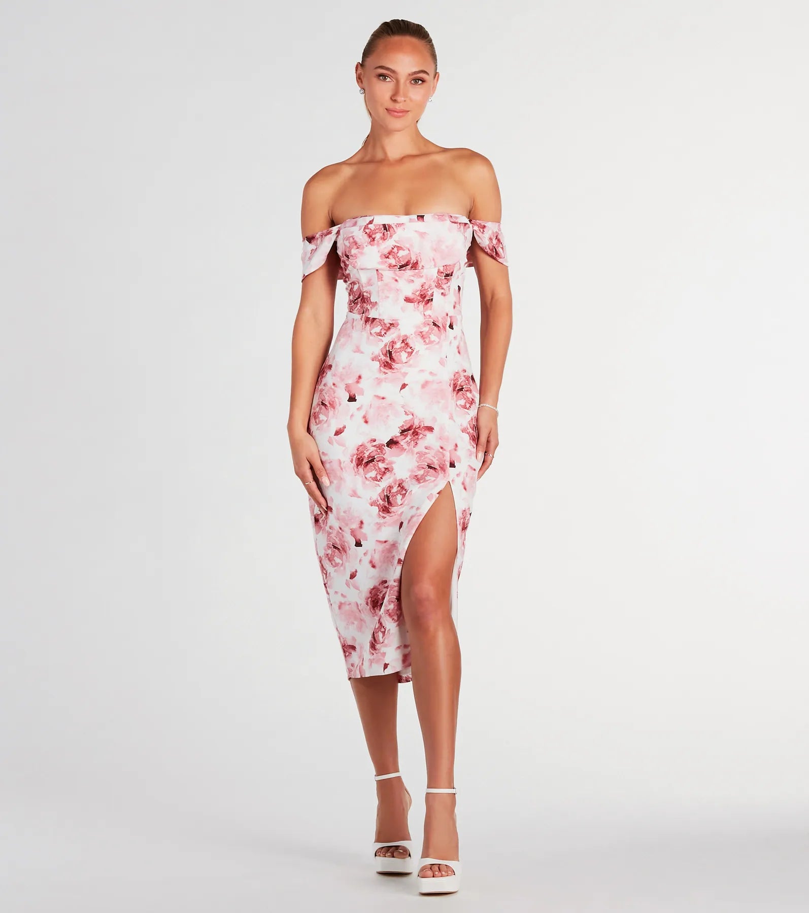 Ultimate Romantic Floral Linen Midi Dress