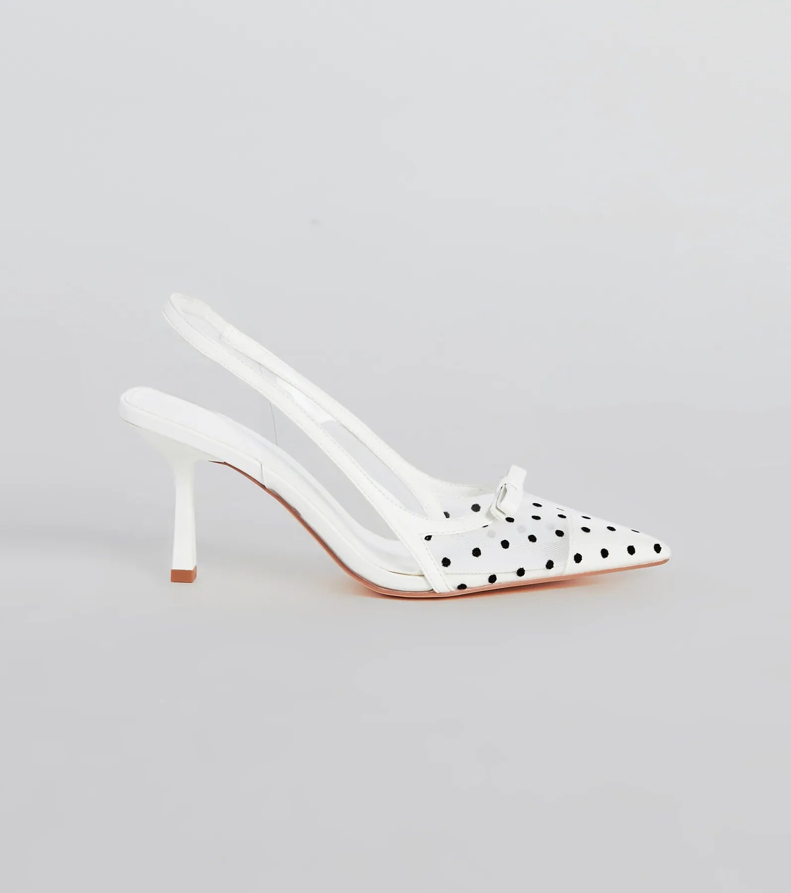 Ultimate Chic Polka Dot Mesh Slingback Pumps - Effortless Elegance