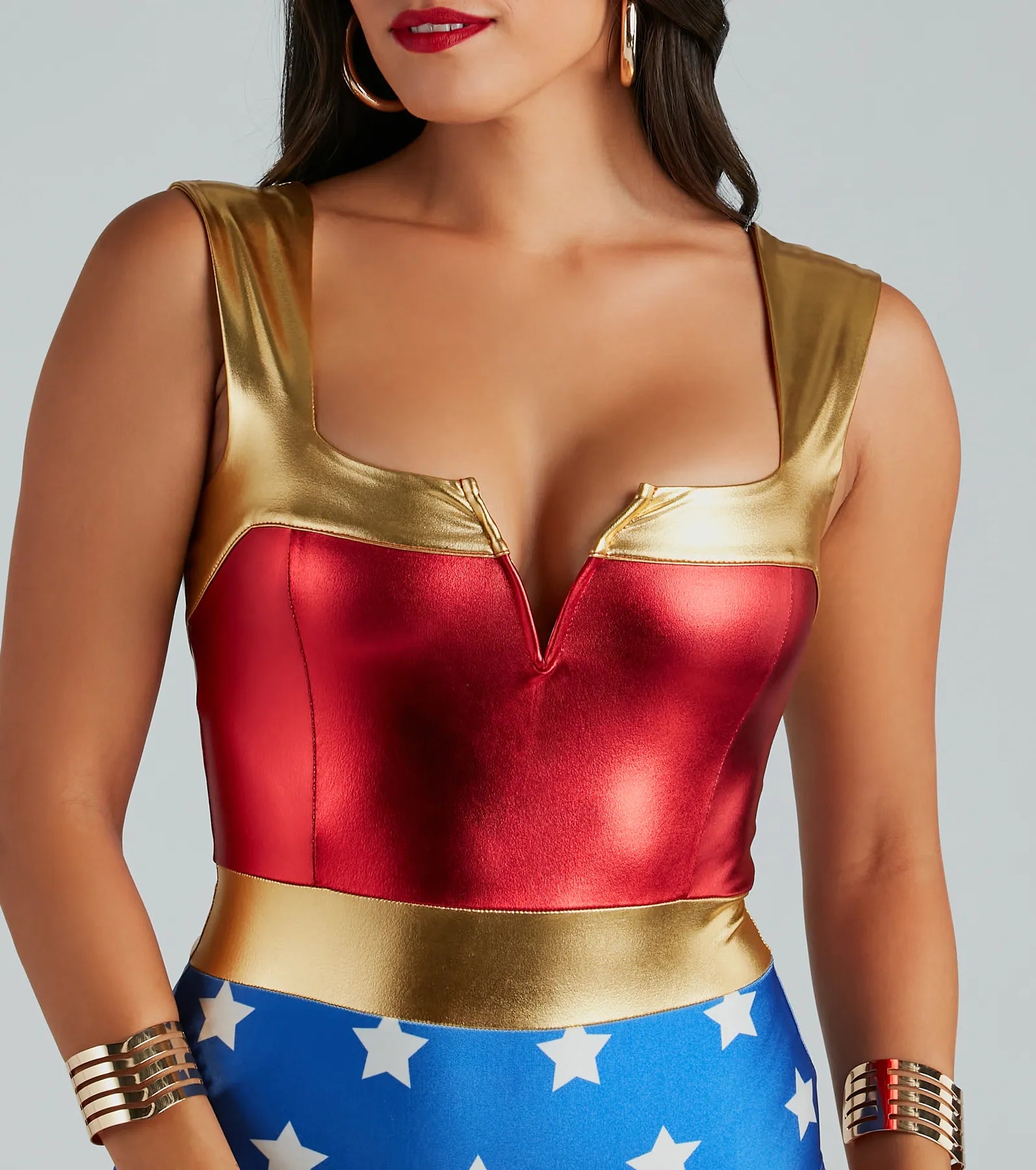 Ultimate Lady Justice Metallic Star Bodysuit