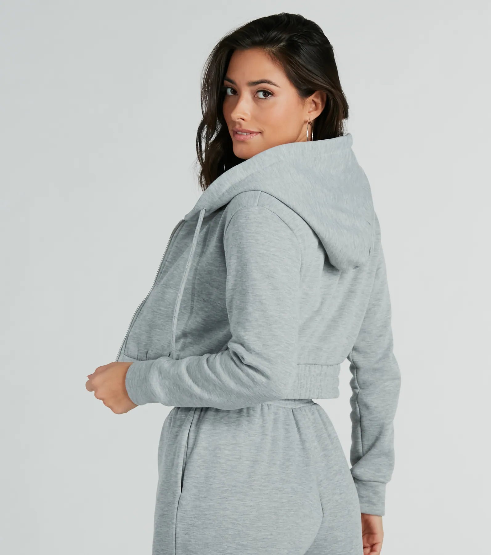 Ultimate Cozy Fleece Zip-Up Crop Hoodie